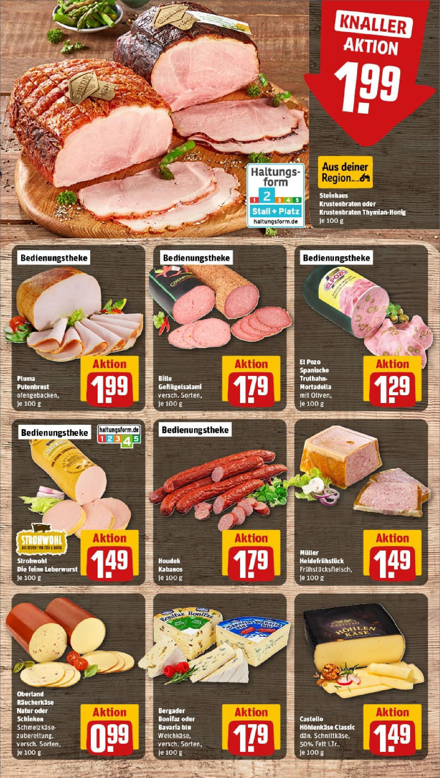 REWE Prospekt ab 13.07.2025 zum Blättern » Angebote | Seite: 9 | Produkte: Käse, Krustenbraten, Salami, Schinken