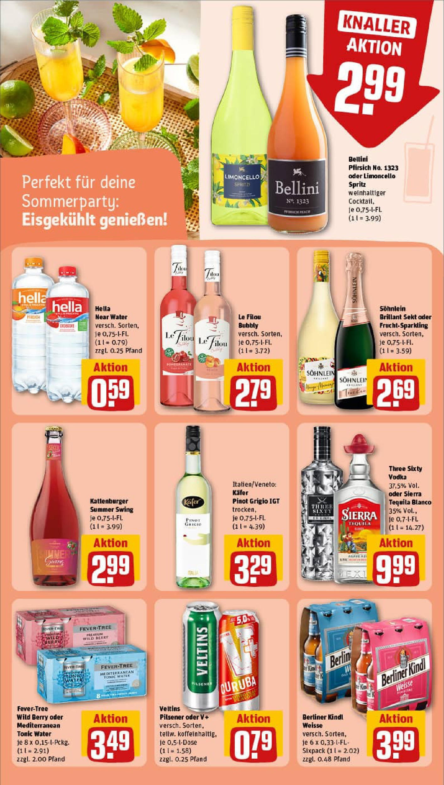REWE Prospekt ab 13.07.2025 zum Blättern » Angebote | Seite: 20 | Produkte: Hella, Pfirsich, Limoncello, Vodka