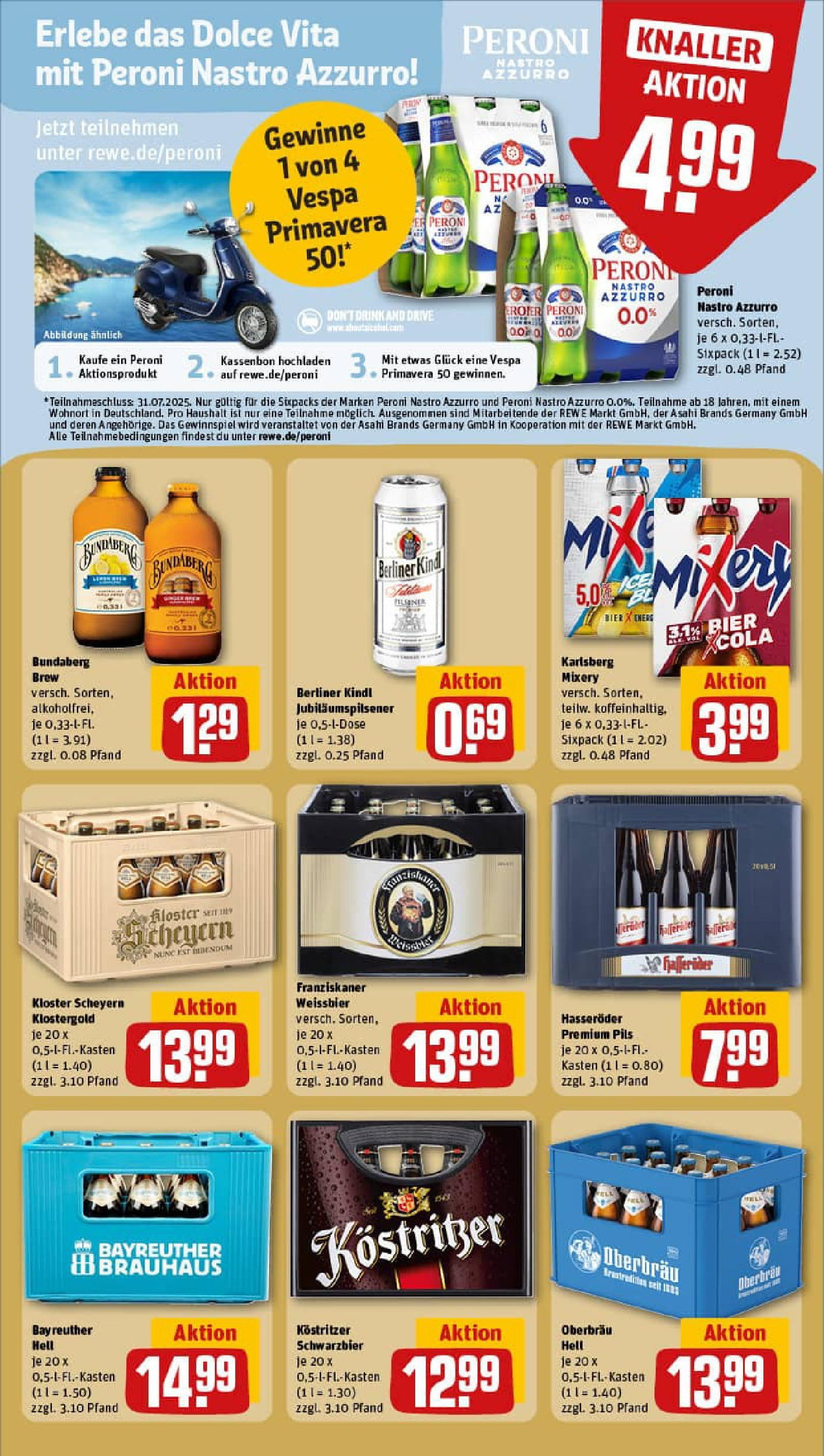 REWE Prospekt ab 13.07.2025 zum Blättern » Angebote | Seite: 23 | Produkte: Bayreuther hell, Bier, Pils, Hasseröder