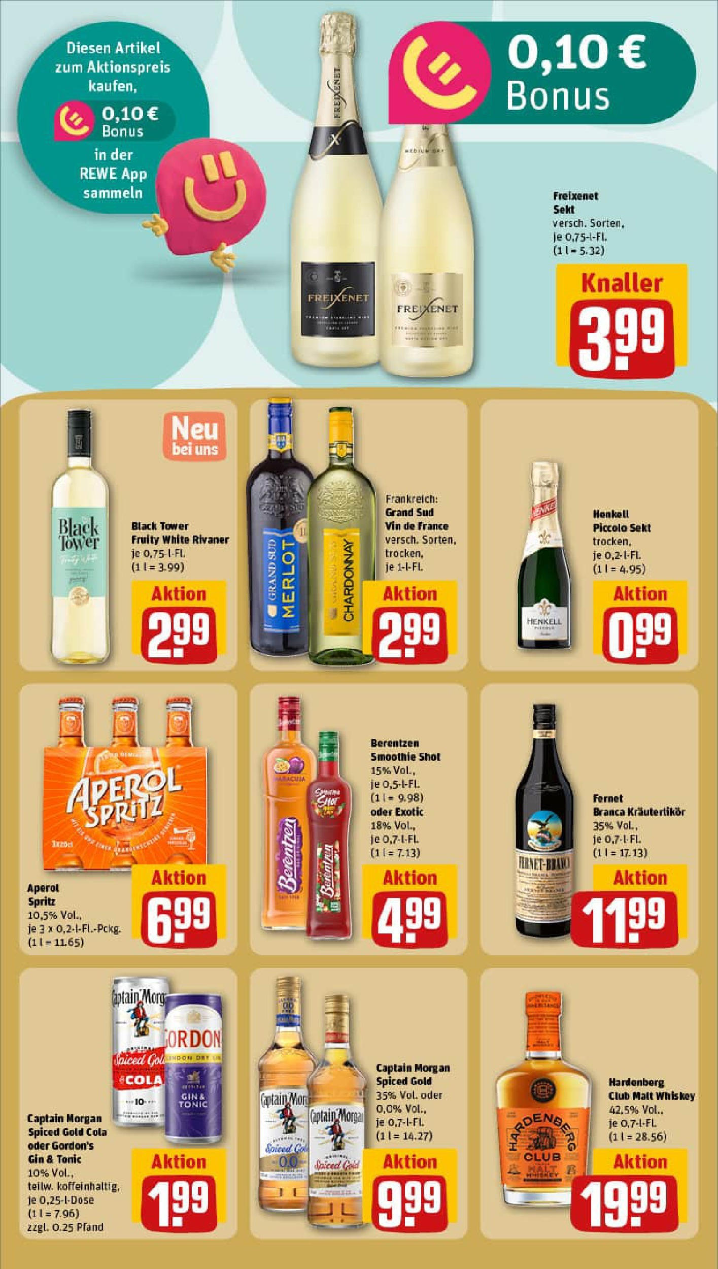 REWE Prospekt ab 13.07.2025 zum Blättern » Angebote | Seite: 24 | Produkte: Gordon's gin, Captain morgan, Whiskey, Fernet branca