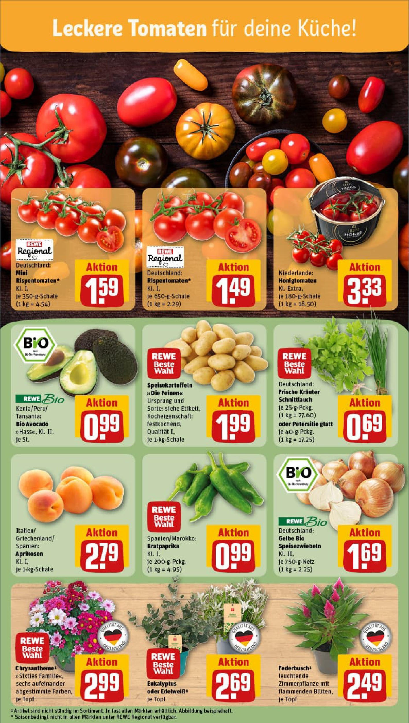 REWE Prospekt ab 13.07.2025 zum Blättern » Angebote | Seite: 7 | Produkte: Küche, Tomaten, Avocado, Petersilie