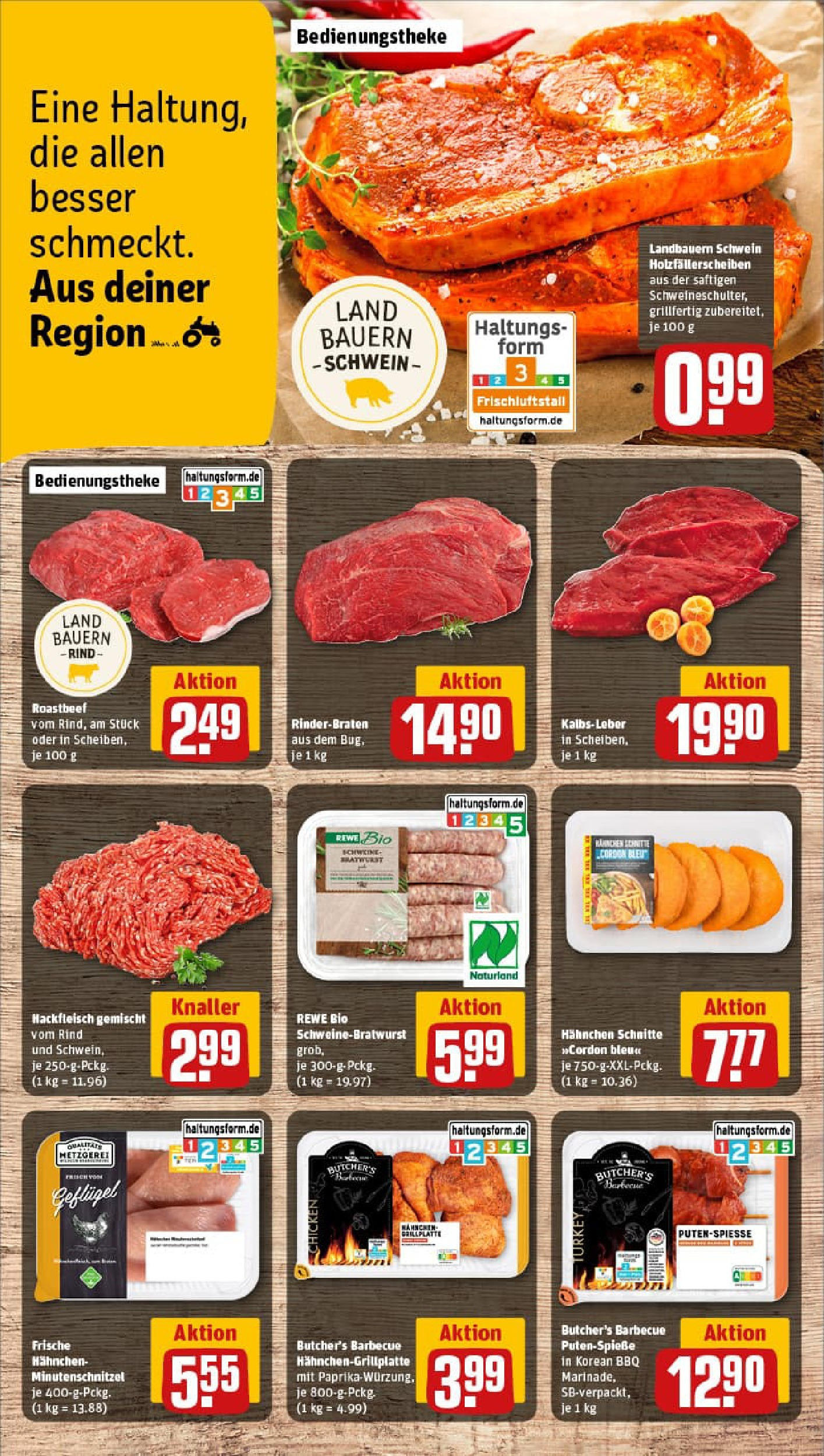 REWE Prospekt ab 14.07.2025 zum Blättern » Angebote | Seite: 8 | Produkte: Hahnchen, Roastbeef, Kalbsleber, Paprika