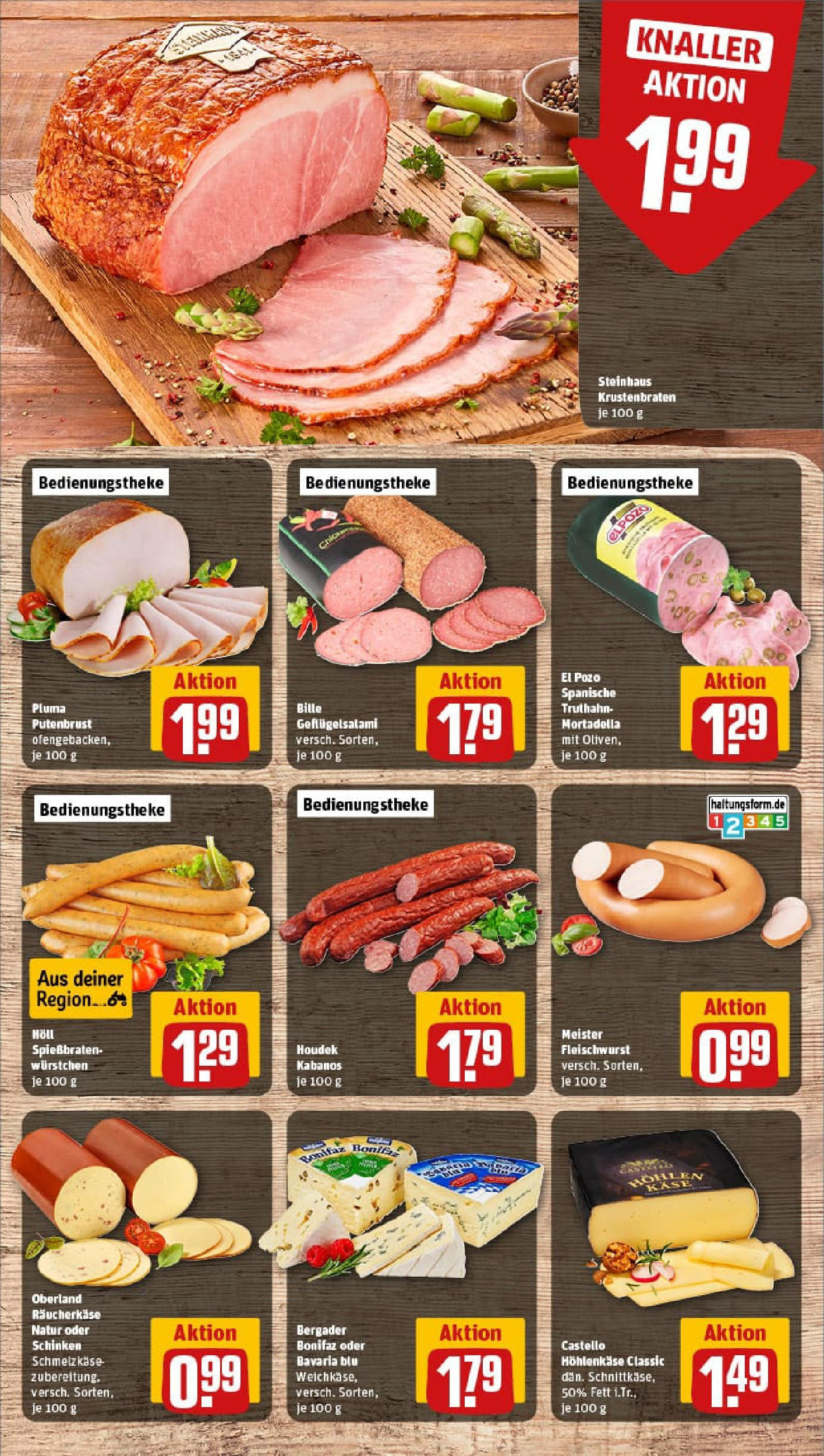 REWE Prospekt ab 13.07.2025 zum Blättern » Angebote | Seite: 9 | Produkte: Käse, Krustenbraten, Salami, Schinken