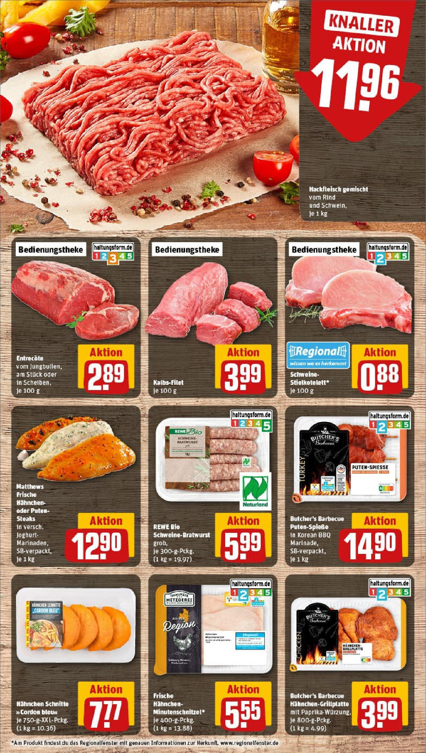 REWE Prospekt ab 13.07.2025 zum Blättern » Angebote | Seite: 8 | Produkte: Hahnchen, Entrecote, Paprika, Hackfleisch