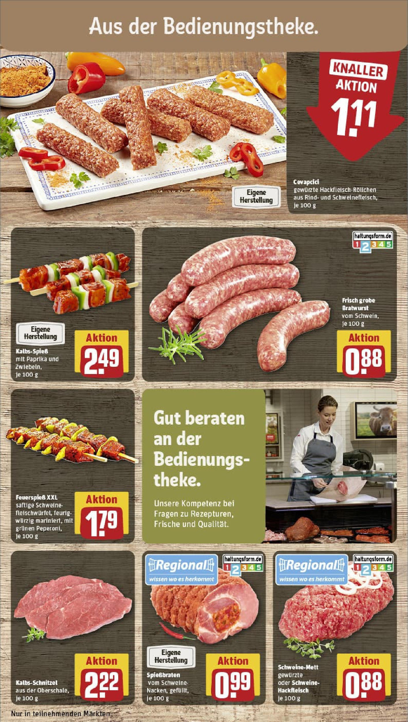 REWE Prospekt ab 13.07.2025 zum Blättern » Angebote | Seite: 10 | Produkte: Bratwurst, Cevapcici, Paprika, Hackfleisch