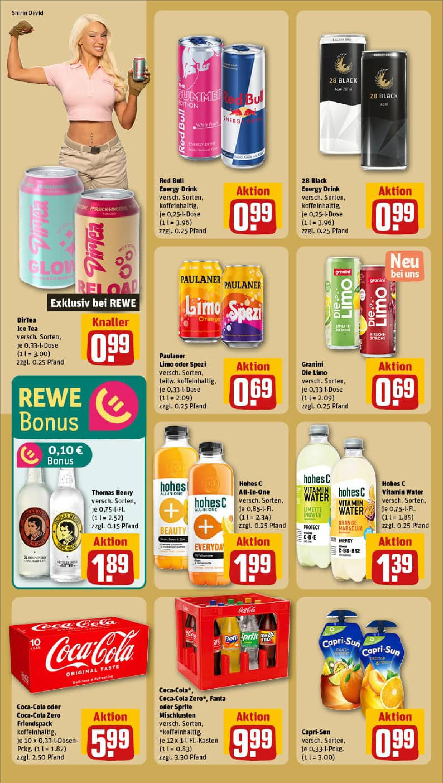 REWE Prospekt ab 13.07.2025 zum Blättern » Angebote | Seite: 16 | Produkte: Fanta, Sprite, Granini die limo, Hohes c
