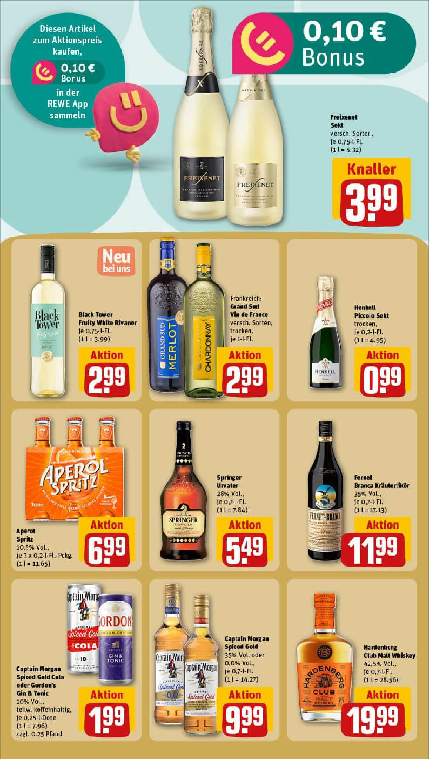 REWE Prospekt ab 13.07.2025 zum Blättern » Angebote | Seite: 20 | Produkte: Cola, Sekt, Whiskey, Fernet branca