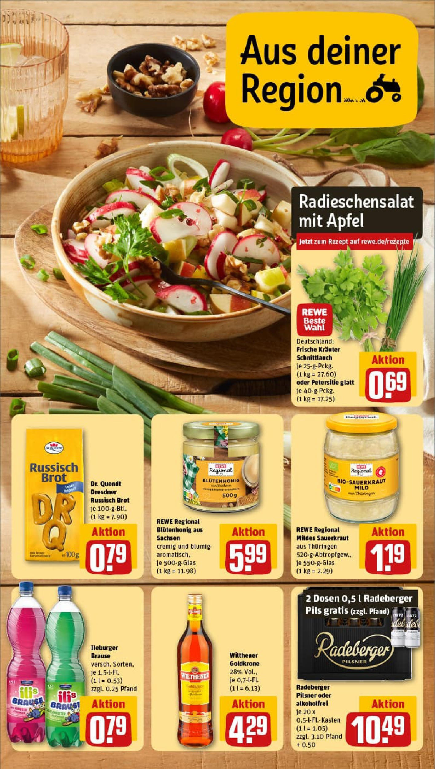 REWE Prospekt ab 13.07.2025 zum Blättern » Angebote | Seite: 5 | Produkte: Pils, Petersilie, Brot, Radeberger pilsner