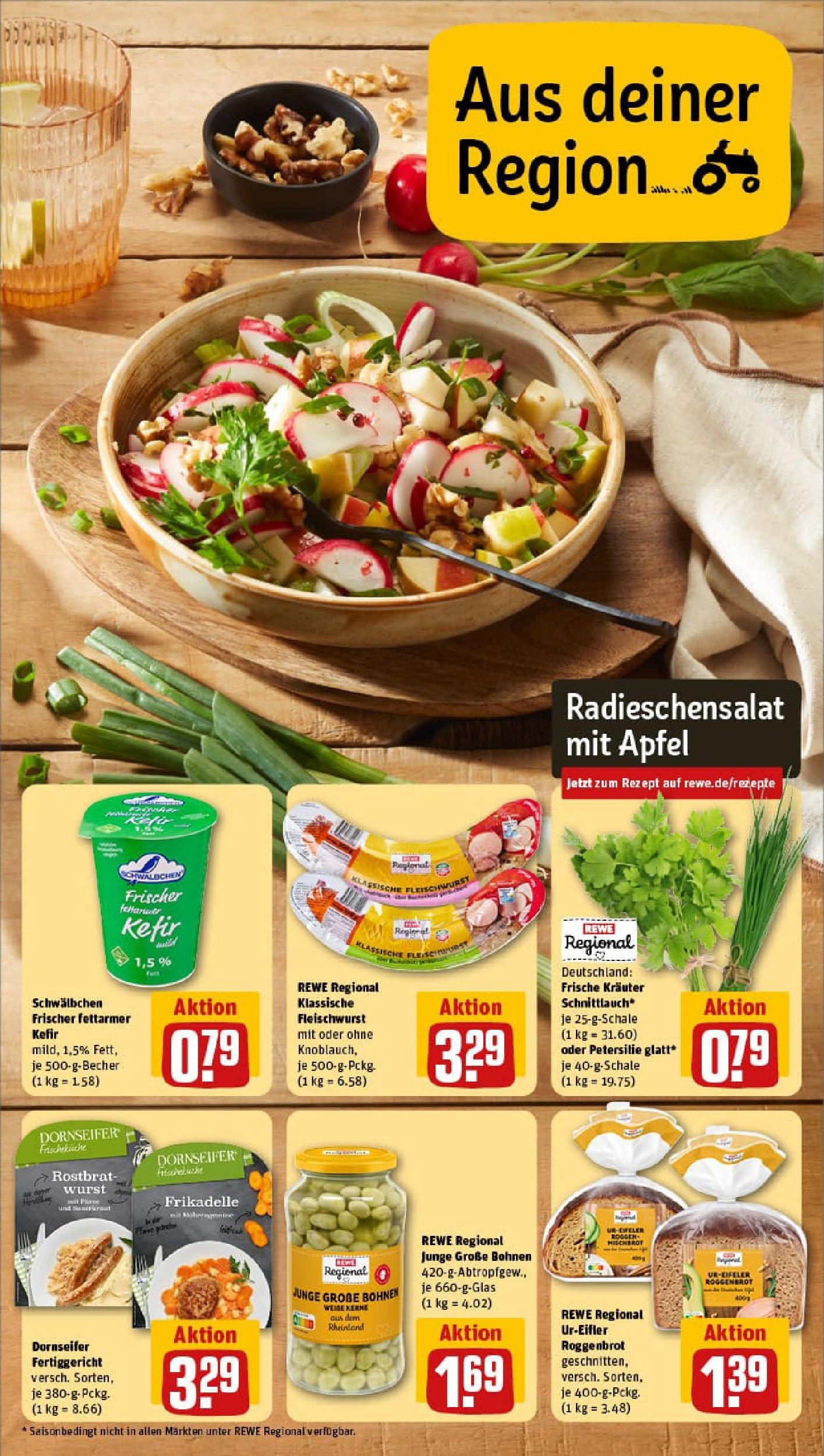 REWE Prospekt ab 13.07.2025 zum Blättern » Angebote | Seite: 5 | Produkte: Kefir, Äpfel, Wurst, Petersilie