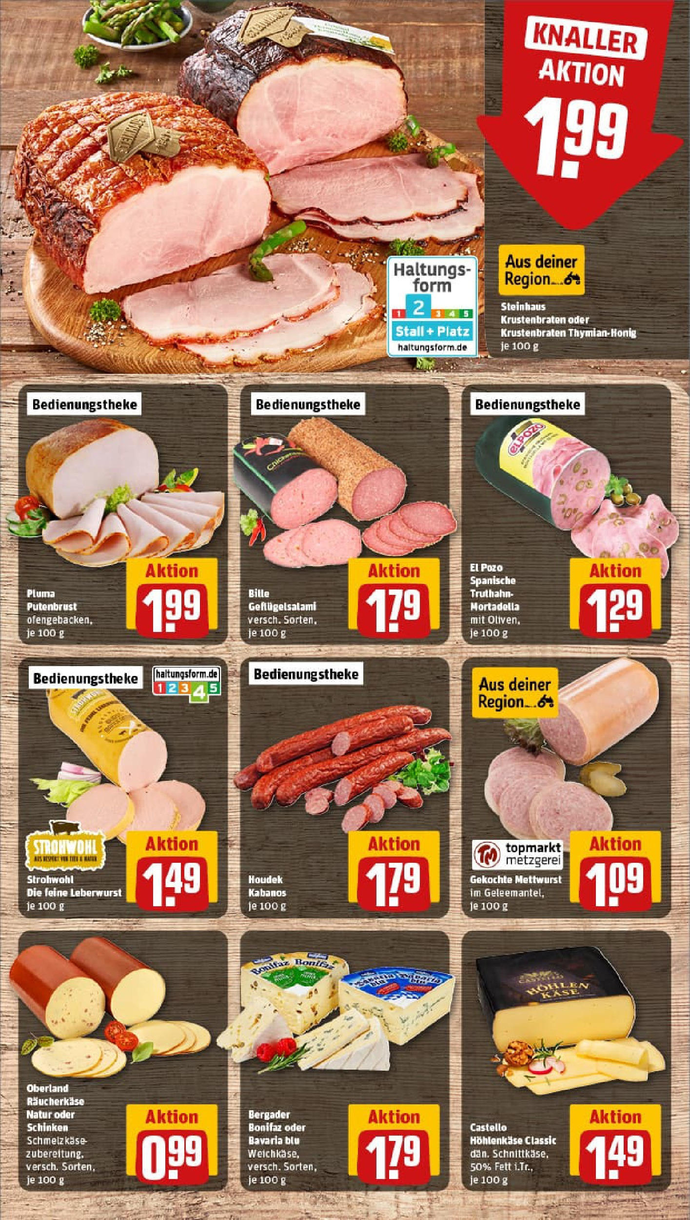 REWE Prospekt ab 13.07.2025 zum Blättern » Angebote | Seite: 9 | Produkte: Käse, Krustenbraten, Salami, Schinken