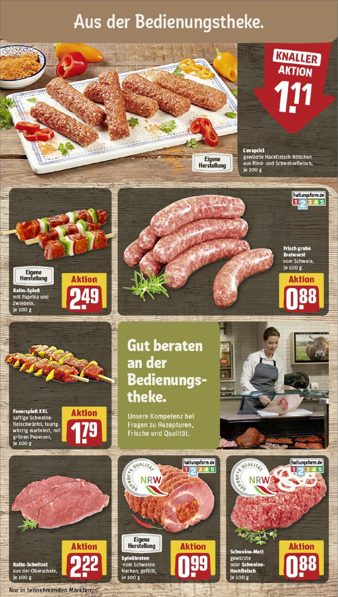REWE Prospekt ab 13.07.2025 zum Blättern » Angebote | Seite: 10 | Produkte: Bratwurst, Cevapcici, Paprika, Hackfleisch