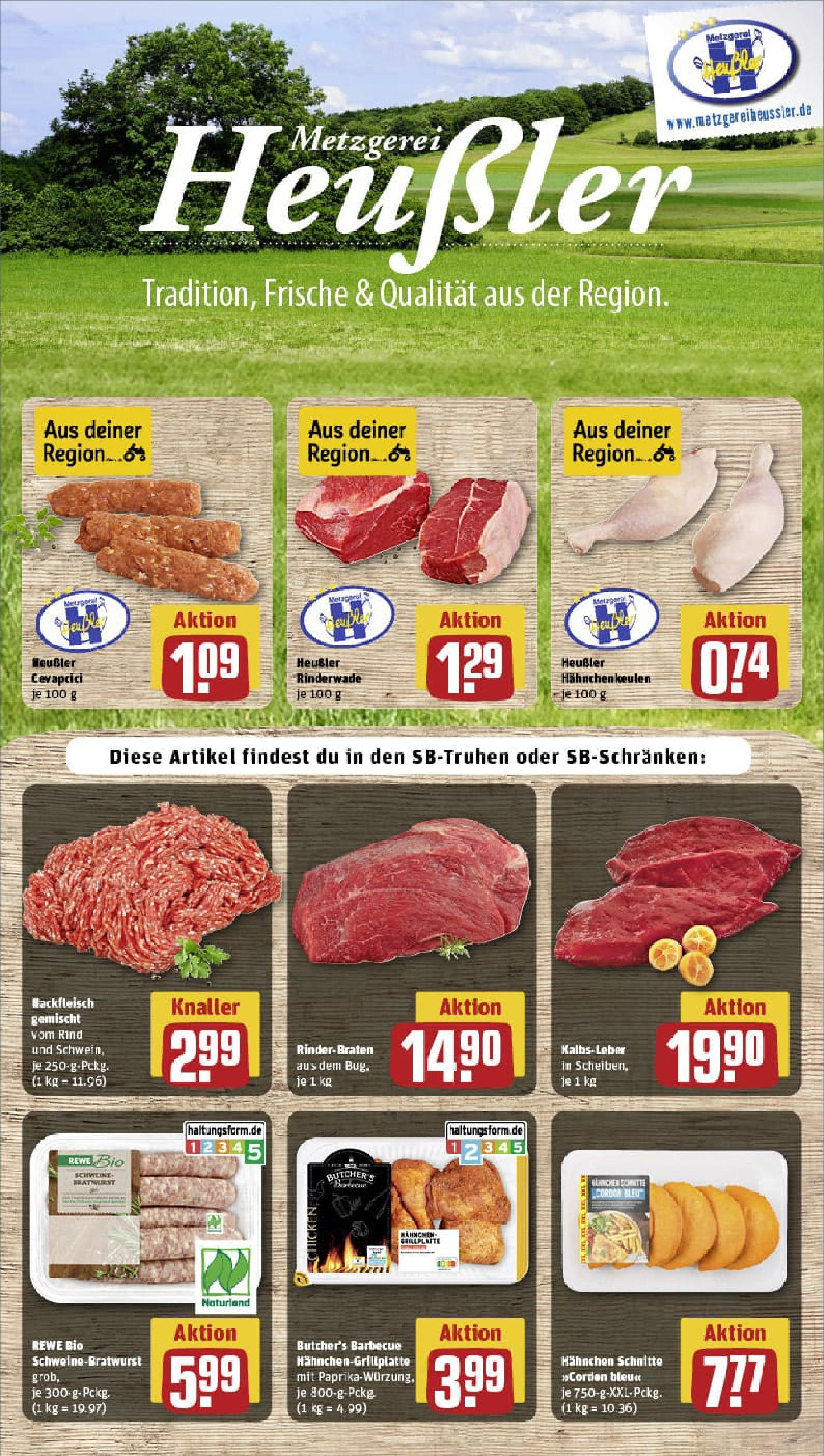 REWE Prospekt ab 13.07.2025 zum Blättern » Angebote | Seite: 8 | Produkte: Rinderbraten, Hahnchen, Paprika, Hackfleisch