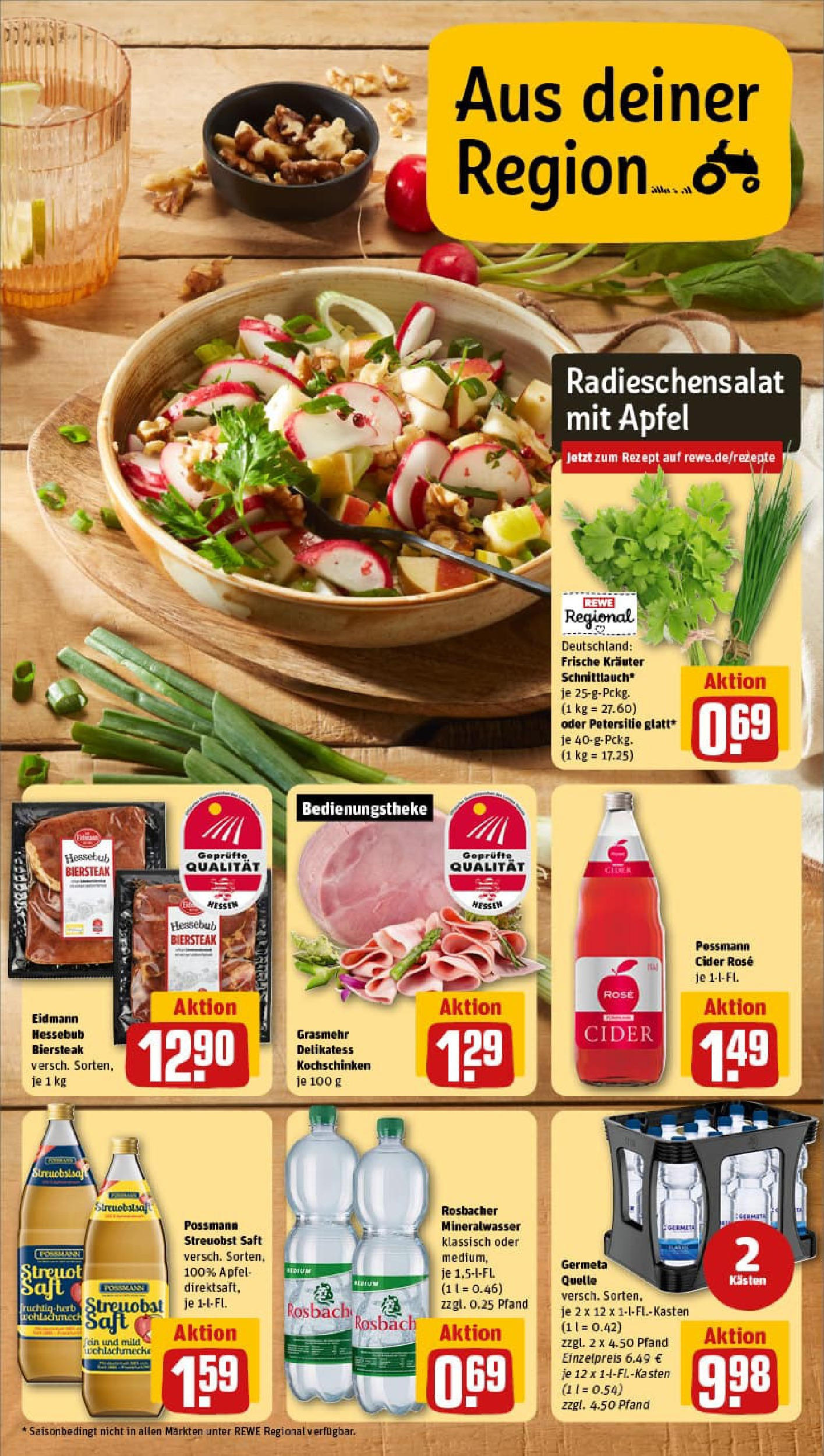 REWE Prospekt ab 13.07.2025 zum Blättern » Angebote | Seite: 5 | Produkte: Äpfel, Mineralwasser, Petersilie, Saft