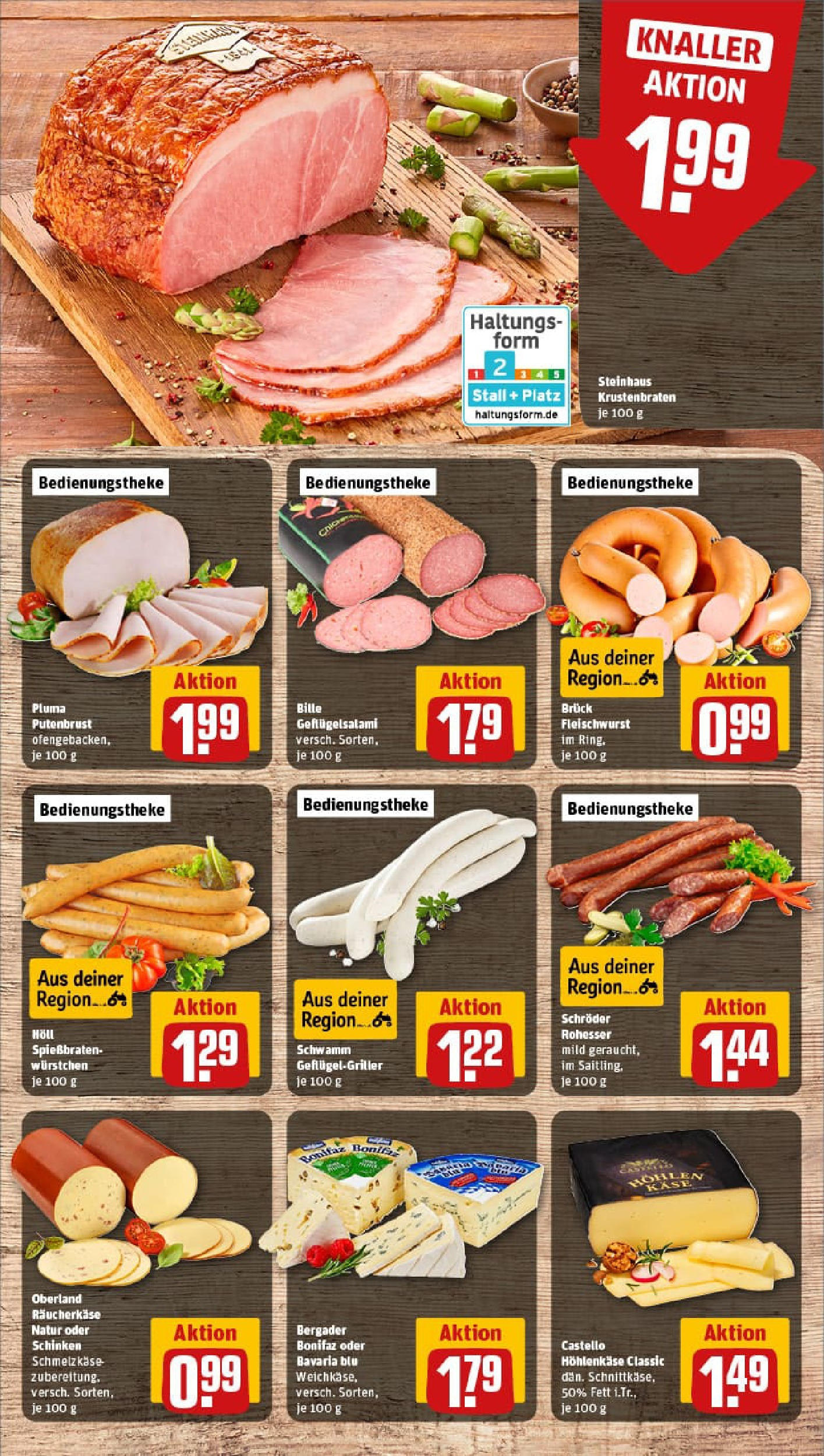 REWE Prospekt ab 13.07.2025 zum Blättern » Angebote | Seite: 9 | Produkte: Käse, Krustenbraten, Salami, Schinken