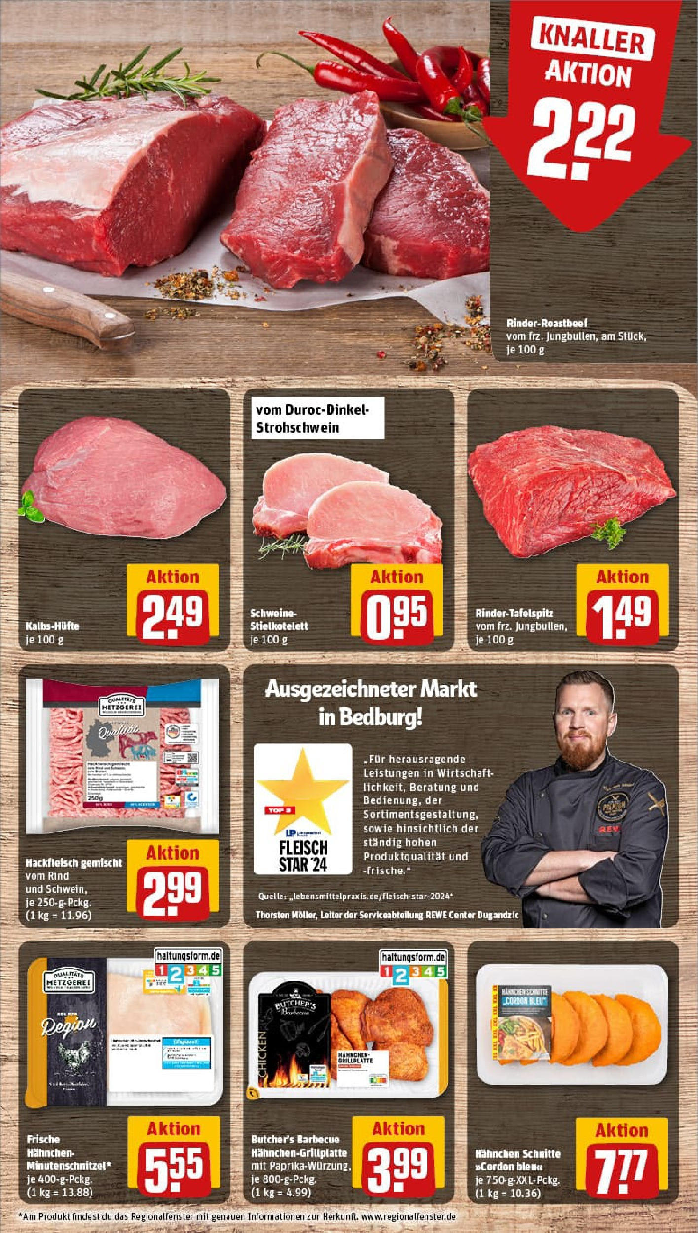 REWE Prospekt ab 13.07.2025 zum Blättern » Angebote | Seite: 8 | Produkte: Hahnchen, Steak, Fleisch, Hackfleisch