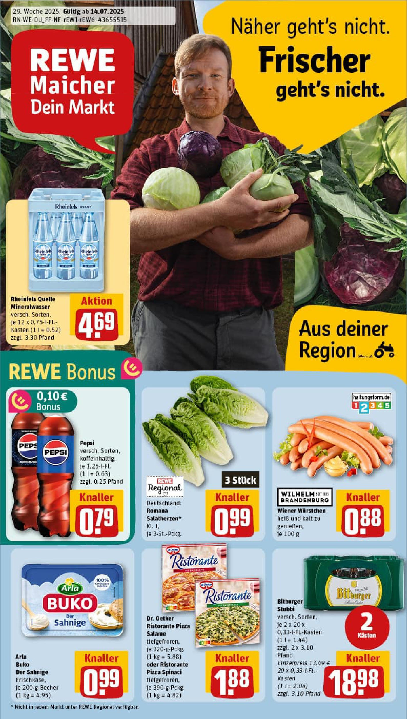 REWE Prospekt ab 14.07.2025 nächste Woche - Prospekt Düsseldorf Vorschau von dem Prospekt des Geschäftes Rewe, gültig ab dem 14.07.2025