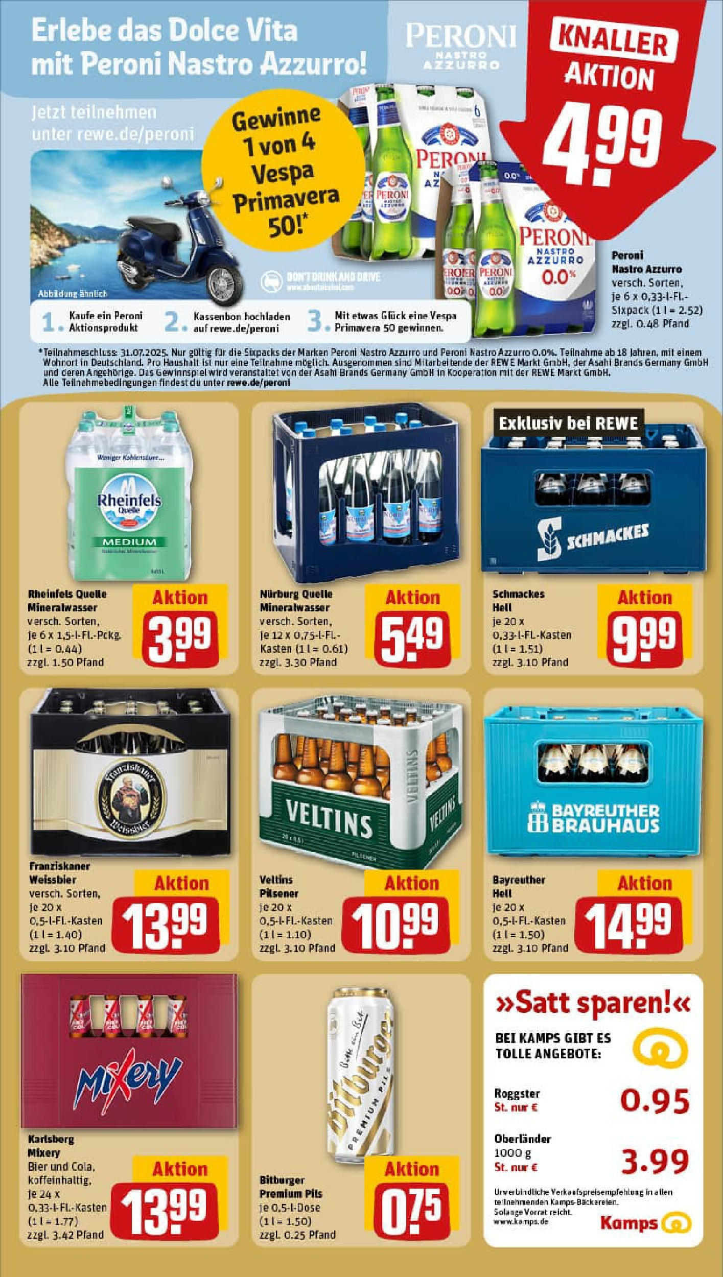 REWE Prospekt ab 13.07.2025 zum Blättern » Angebote | Seite: 21 | Produkte: Franziskaner, Weißbier, Mixery, Veltins