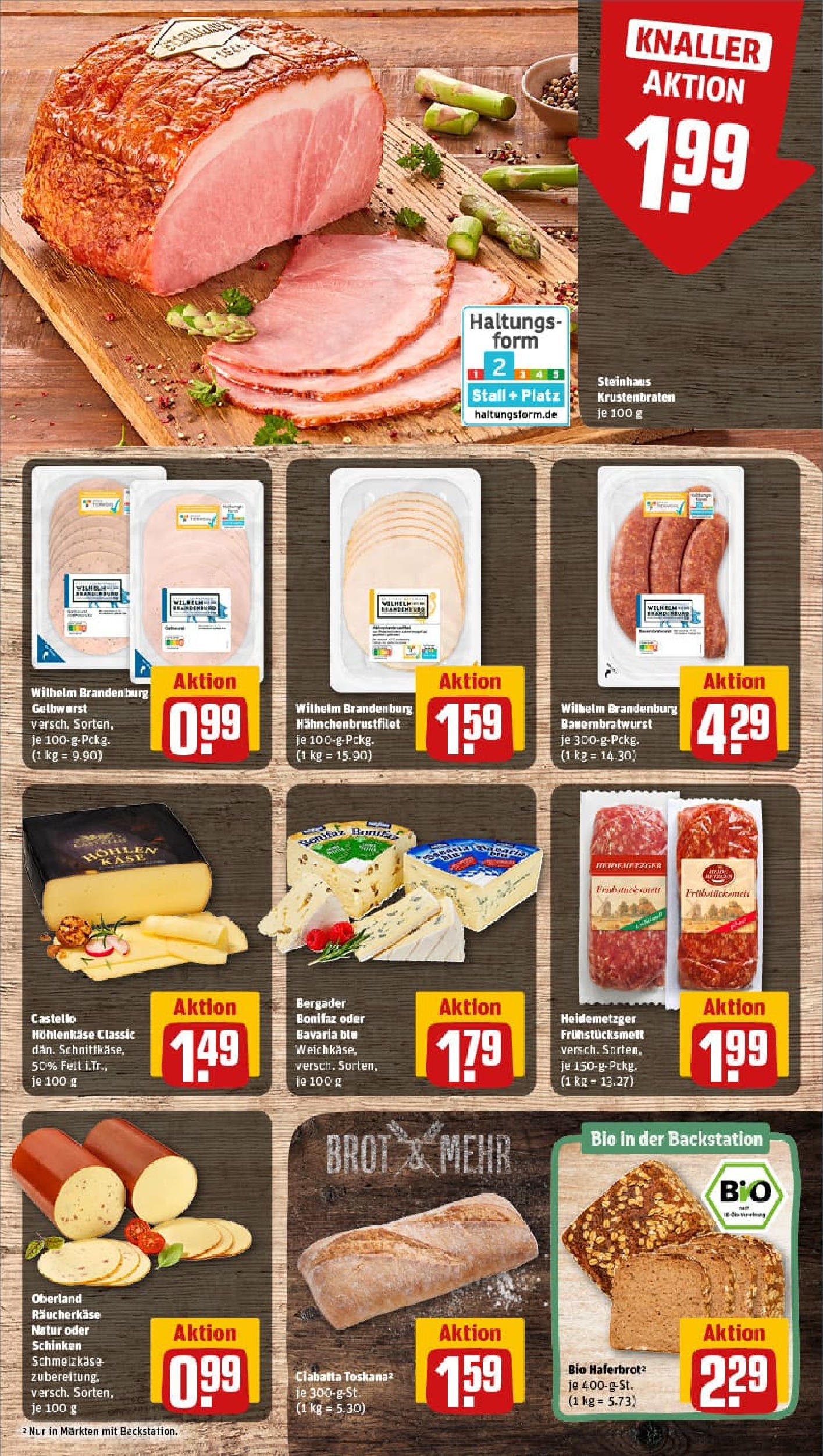 REWE Prospekt ab 13.07.2025 zum Blättern » Angebote | Seite: 9 | Produkte: Krustenbraten, Brot, Schinken