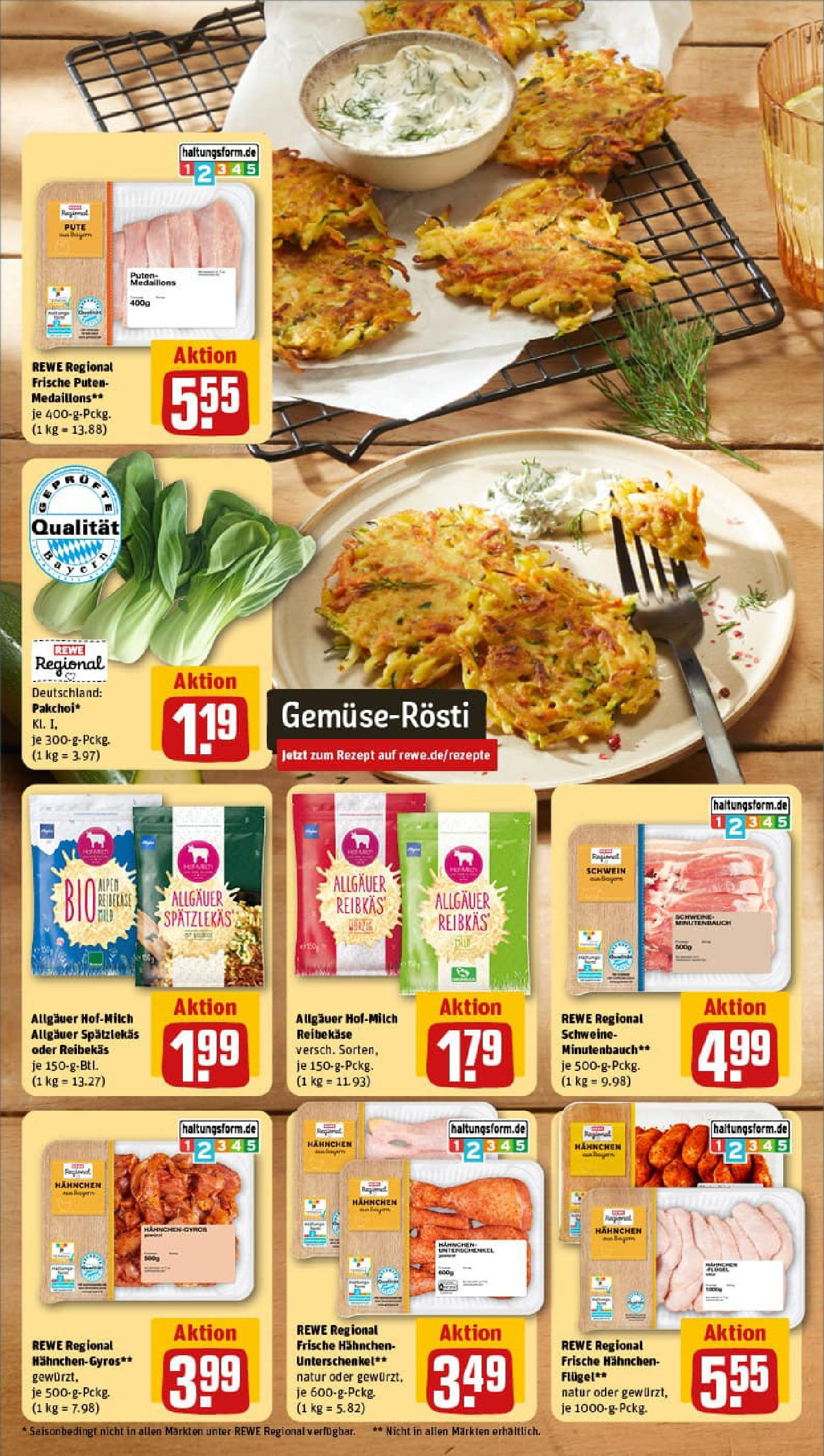 REWE Prospekt ab 13.07.2025 zum Blättern » Angebote | Seite: 4 | Produkte: Pute, Hahnchen, Gyros, Reibekase