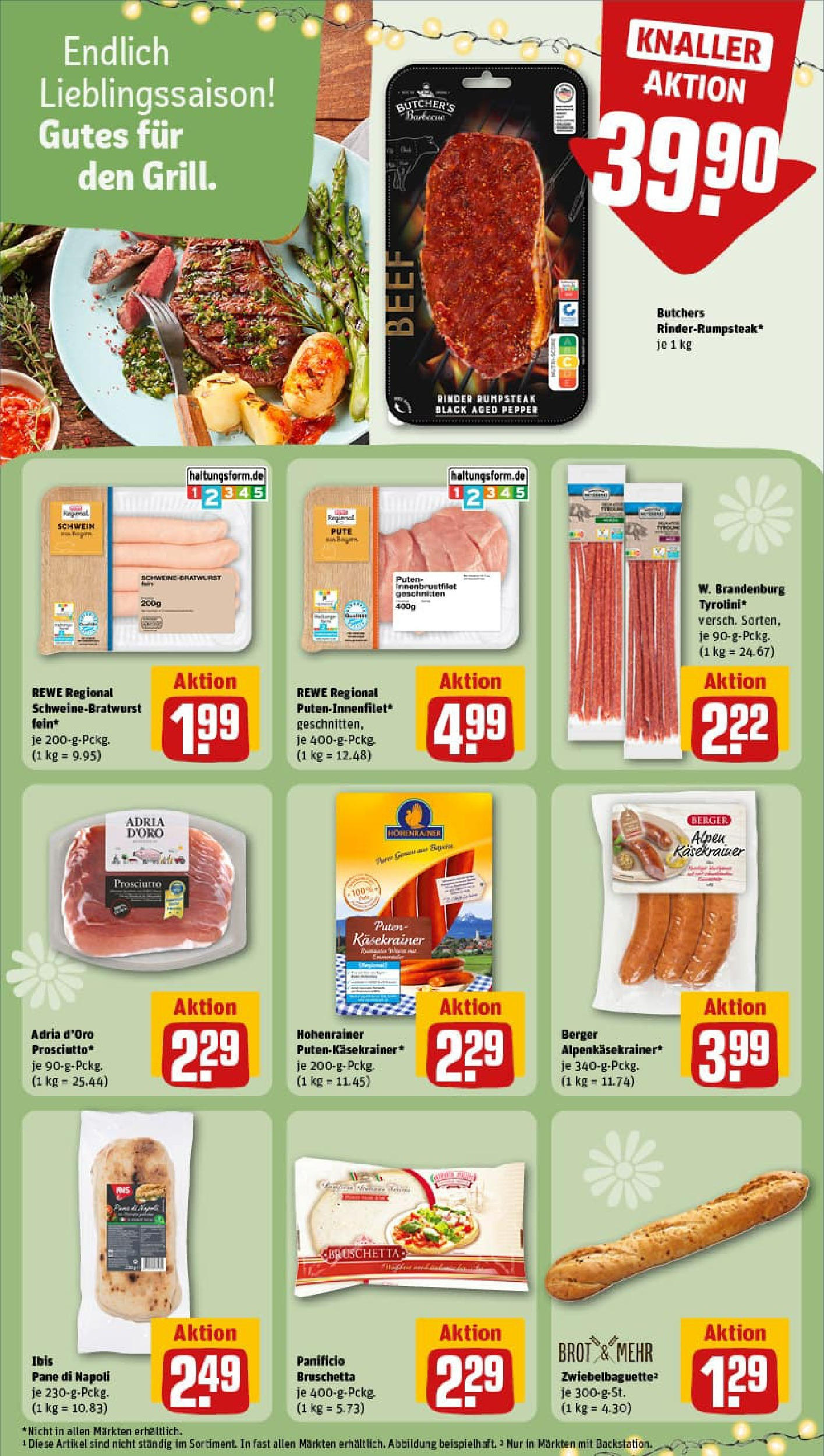 REWE Prospekt ab 13.07.2025 zum Blättern » Angebote | Seite: 18 | Produkte: Pute, Pane, Käsekrainer, Steak