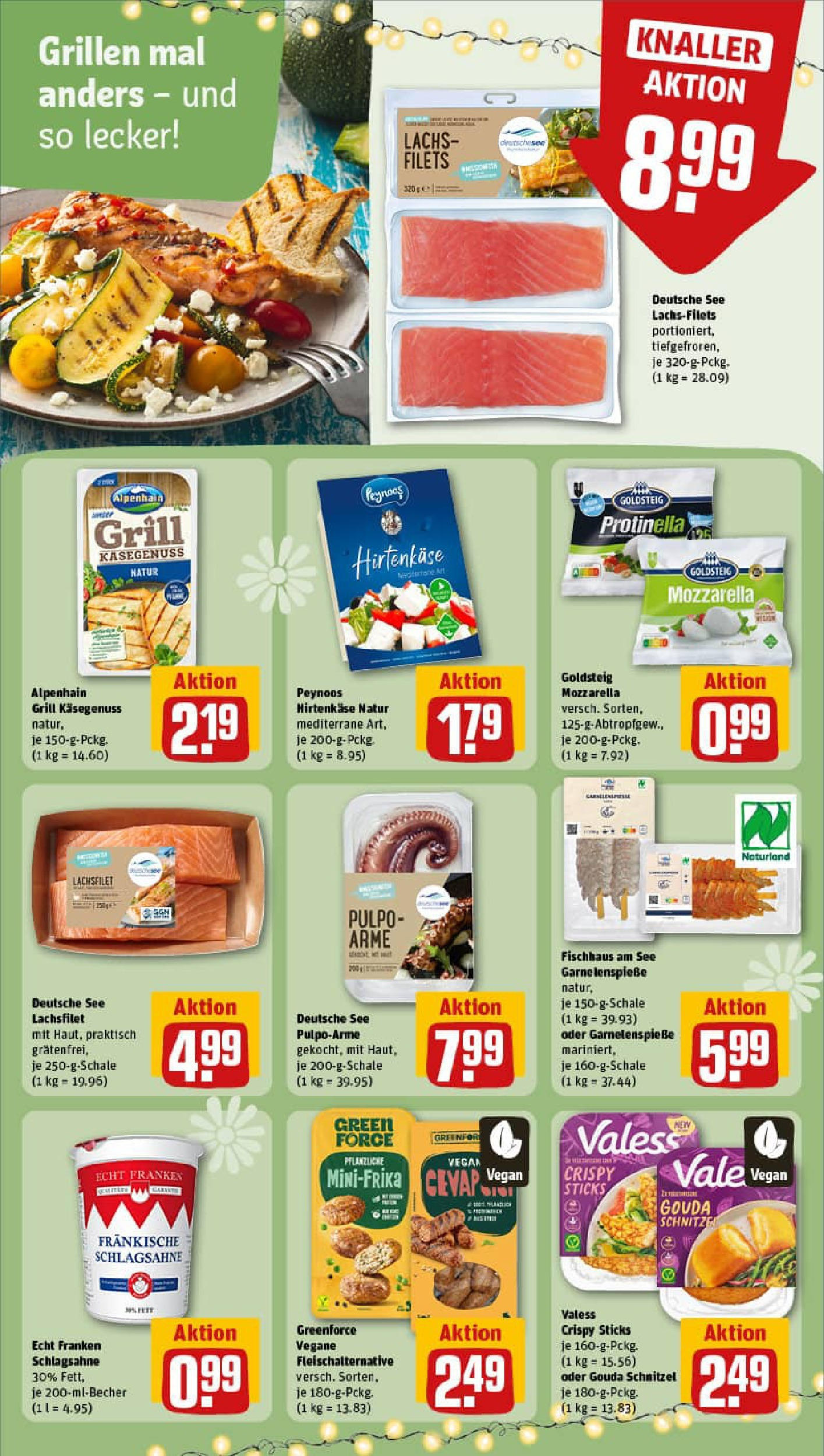 REWE Prospekt ab 13.07.2025 zum Blättern » Angebote | Seite: 20 | Produkte: Feta, Mozzarella, Gouda, Lachs