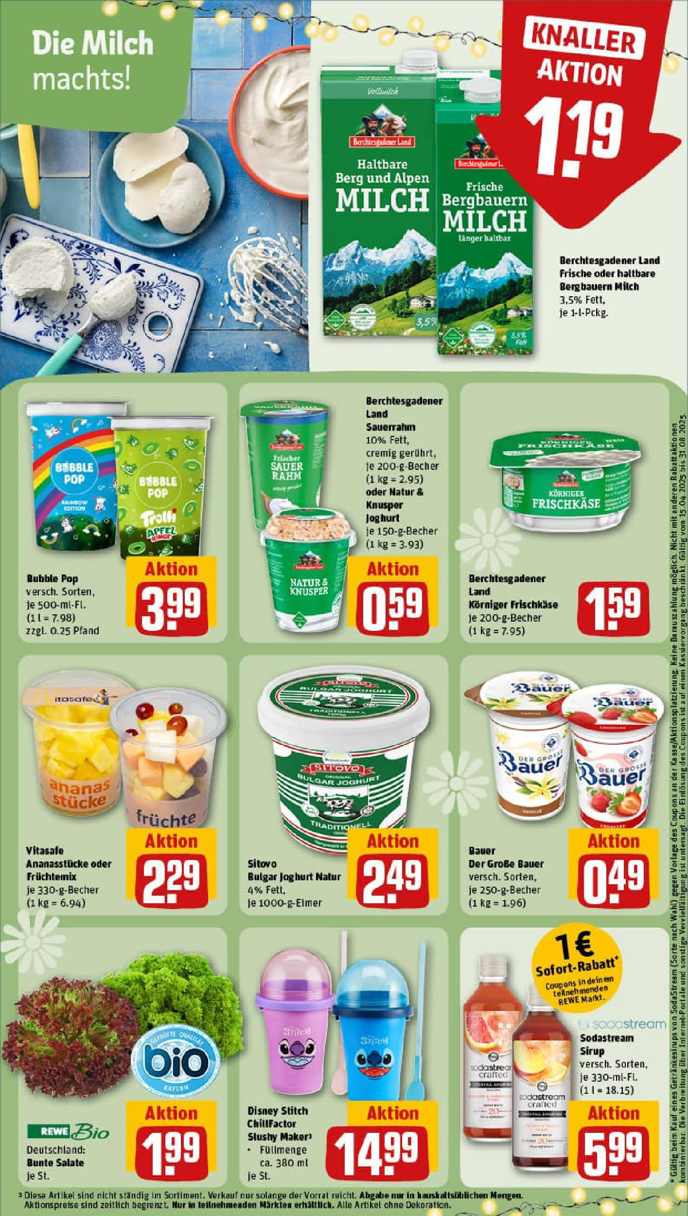REWE Prospekt ab 13.07.2025 zum Blättern » Angebote | Seite: 21 | Produkte: Milch, Sirup, Sauerrahm, Frischkase