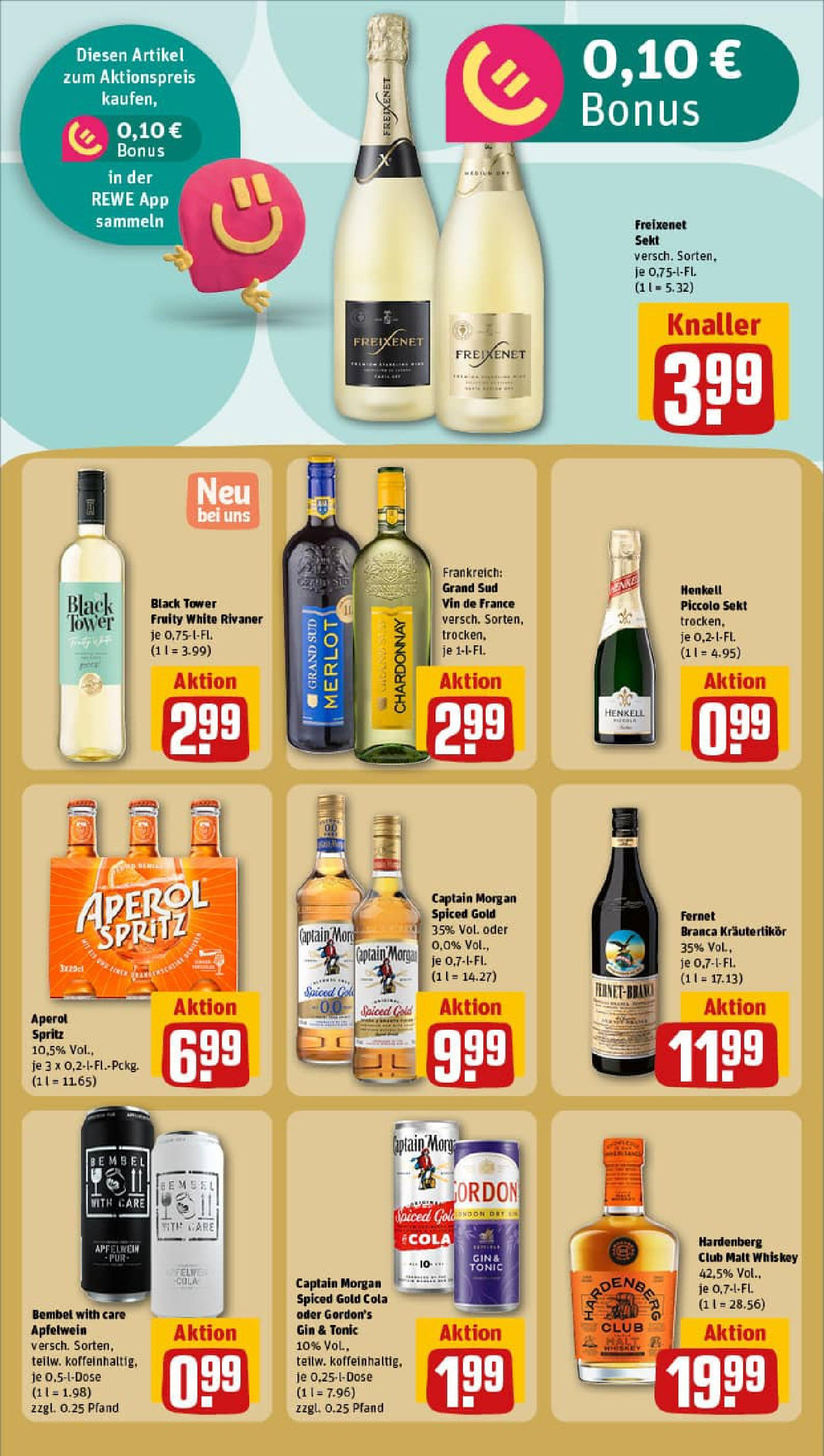 REWE Prospekt ab 13.07.2025 zum Blättern » Angebote | Seite: 26 | Produkte: Gordon's gin, Captain morgan, Aperol, Whiskey