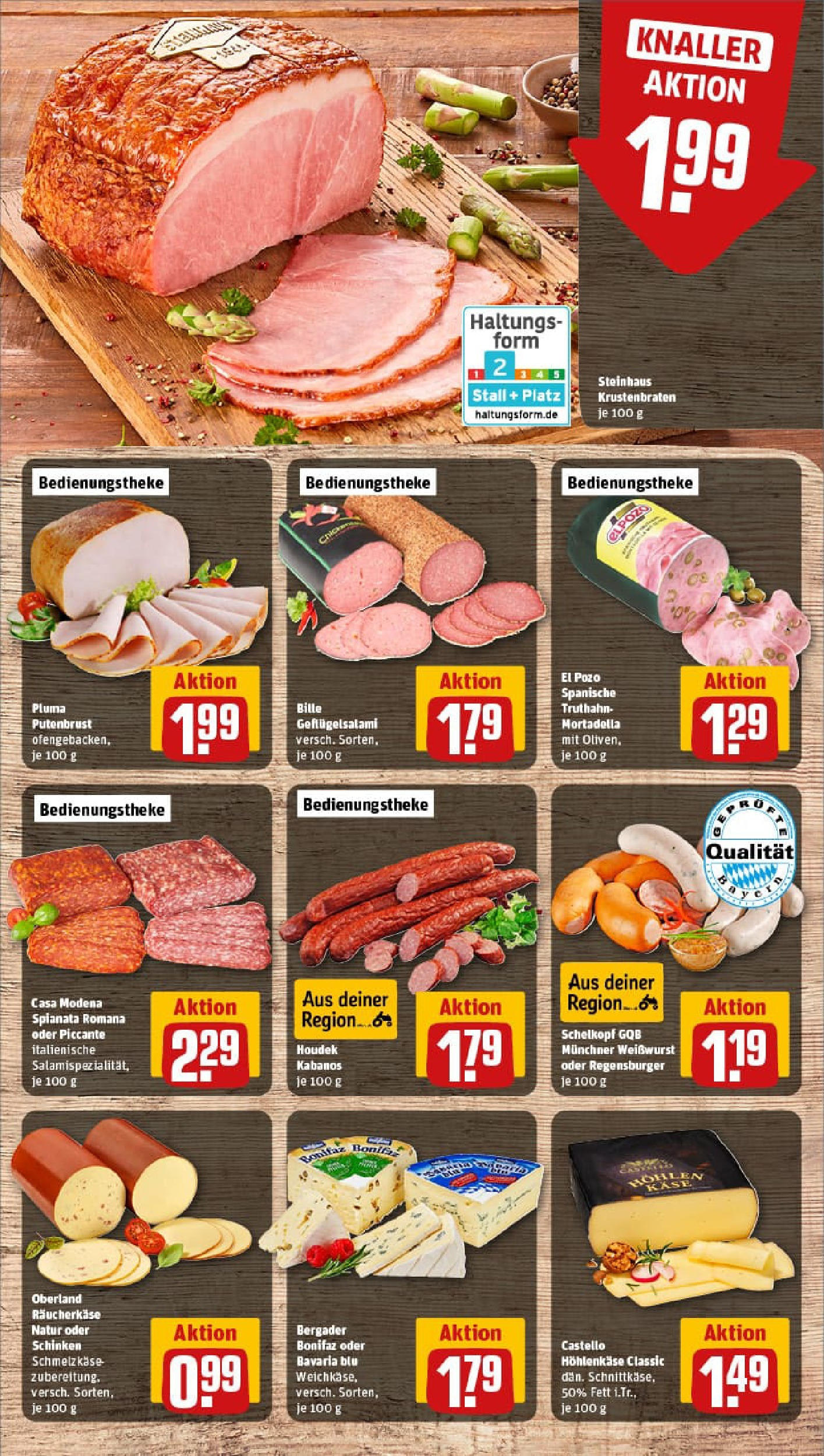 REWE Prospekt ab 13.07.2025 zum Blättern » Angebote | Seite: 9 | Produkte: Käse, Krustenbraten, Salami, Schinken