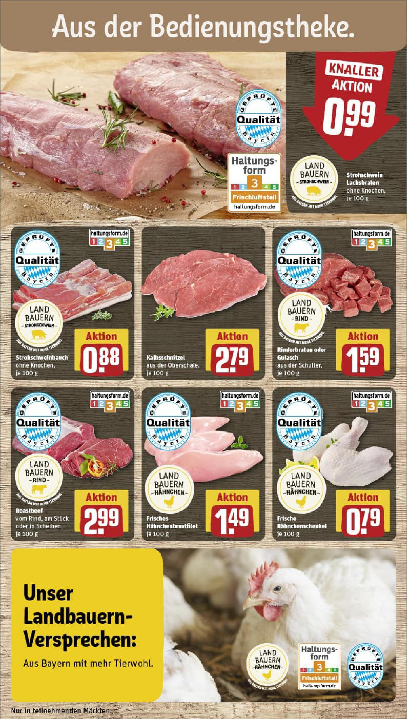 REWE Prospekt ab 13.07.2025 zum Blättern » Angebote | Seite: 10 | Produkte: Hahnchen, Hahnchenschenkel, Roastbeef, Gulasch