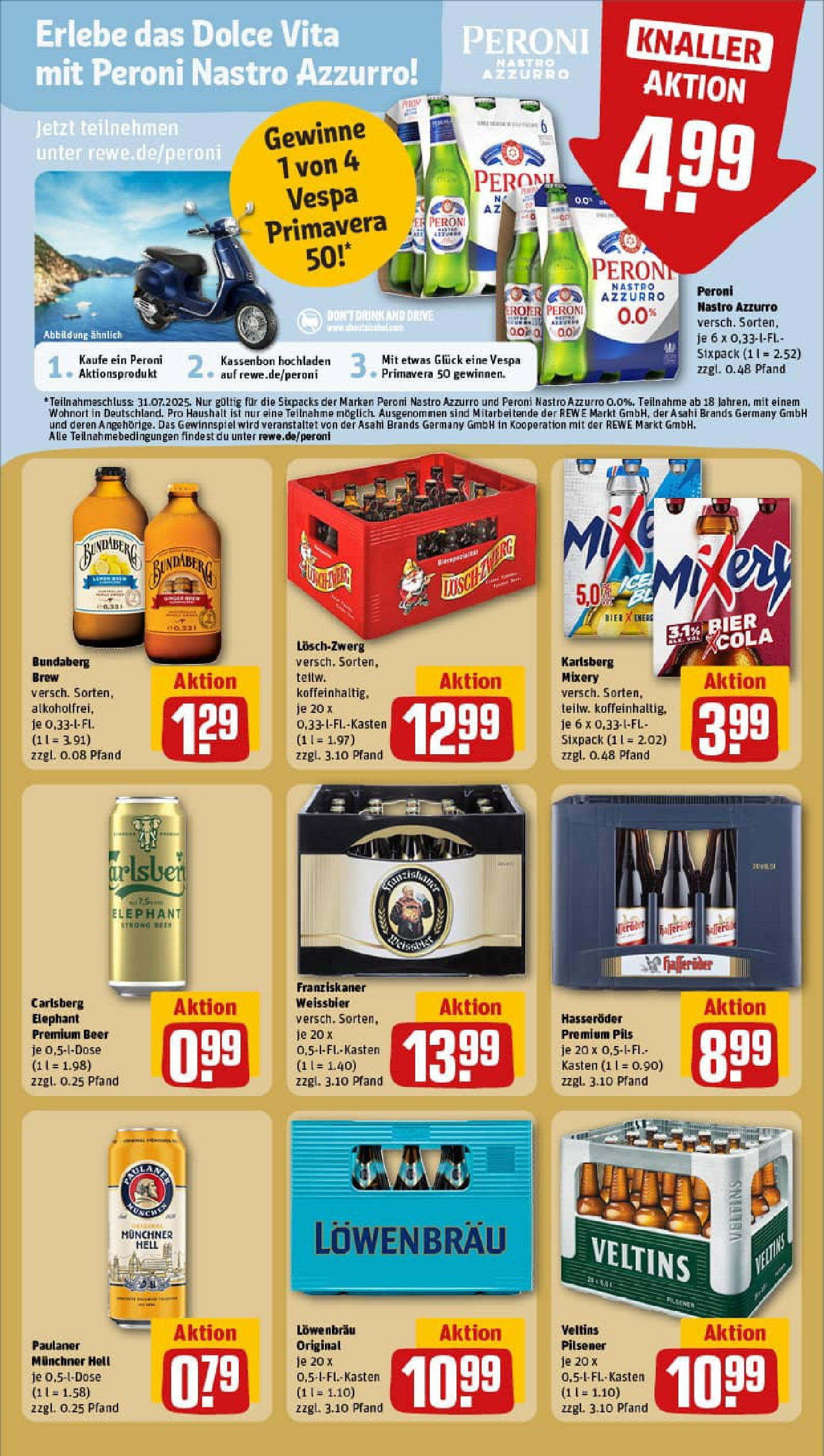 REWE Prospekt ab 13.07.2025 zum Blättern » Angebote | Seite: 25 | Produkte: Franziskaner, Carlsberg, Pils, Paulaner