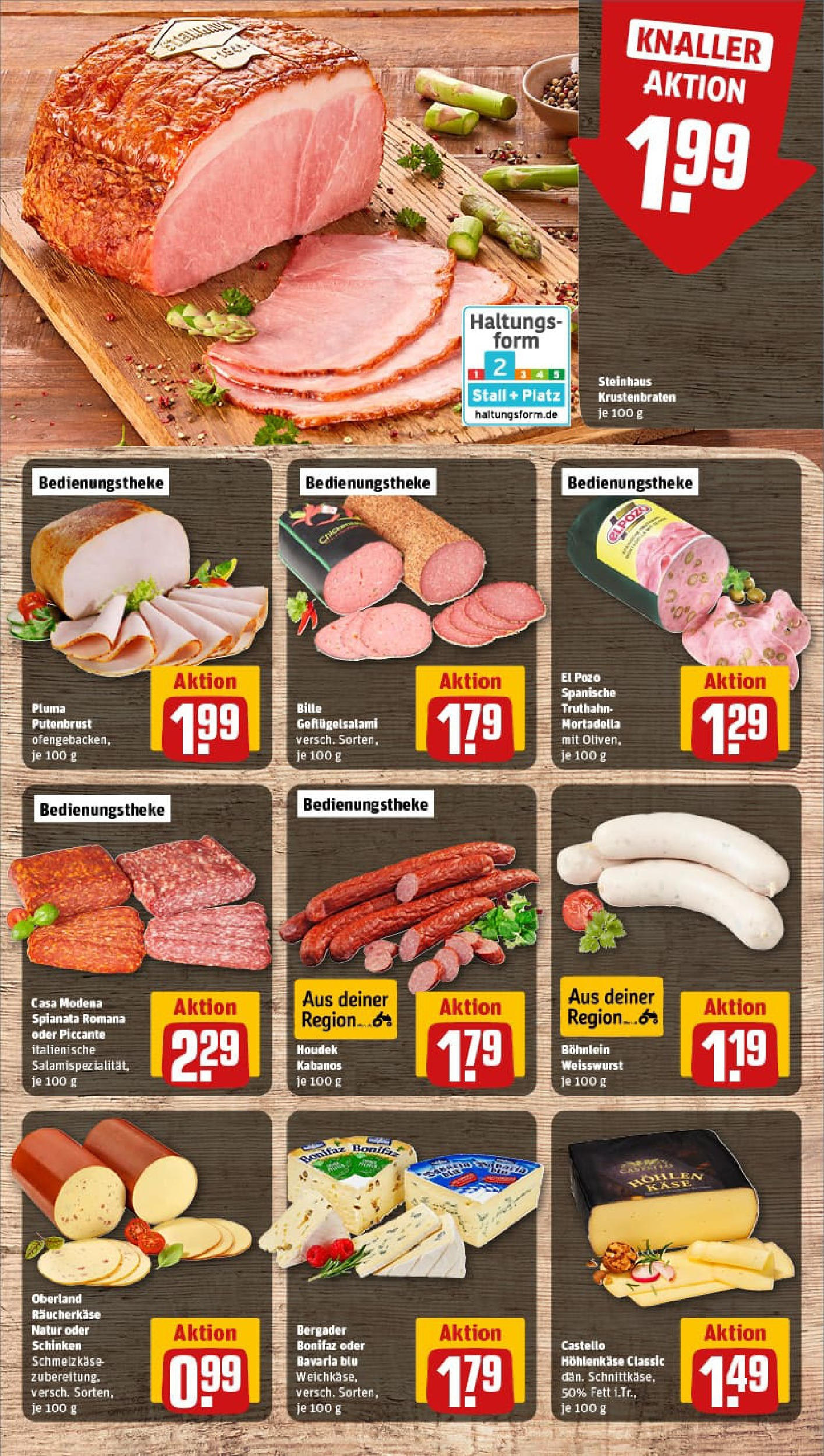 REWE Prospekt ab 13.07.2025 zum Blättern » Angebote | Seite: 9 | Produkte: Käse, Weißwurst, Krustenbraten, Schinken