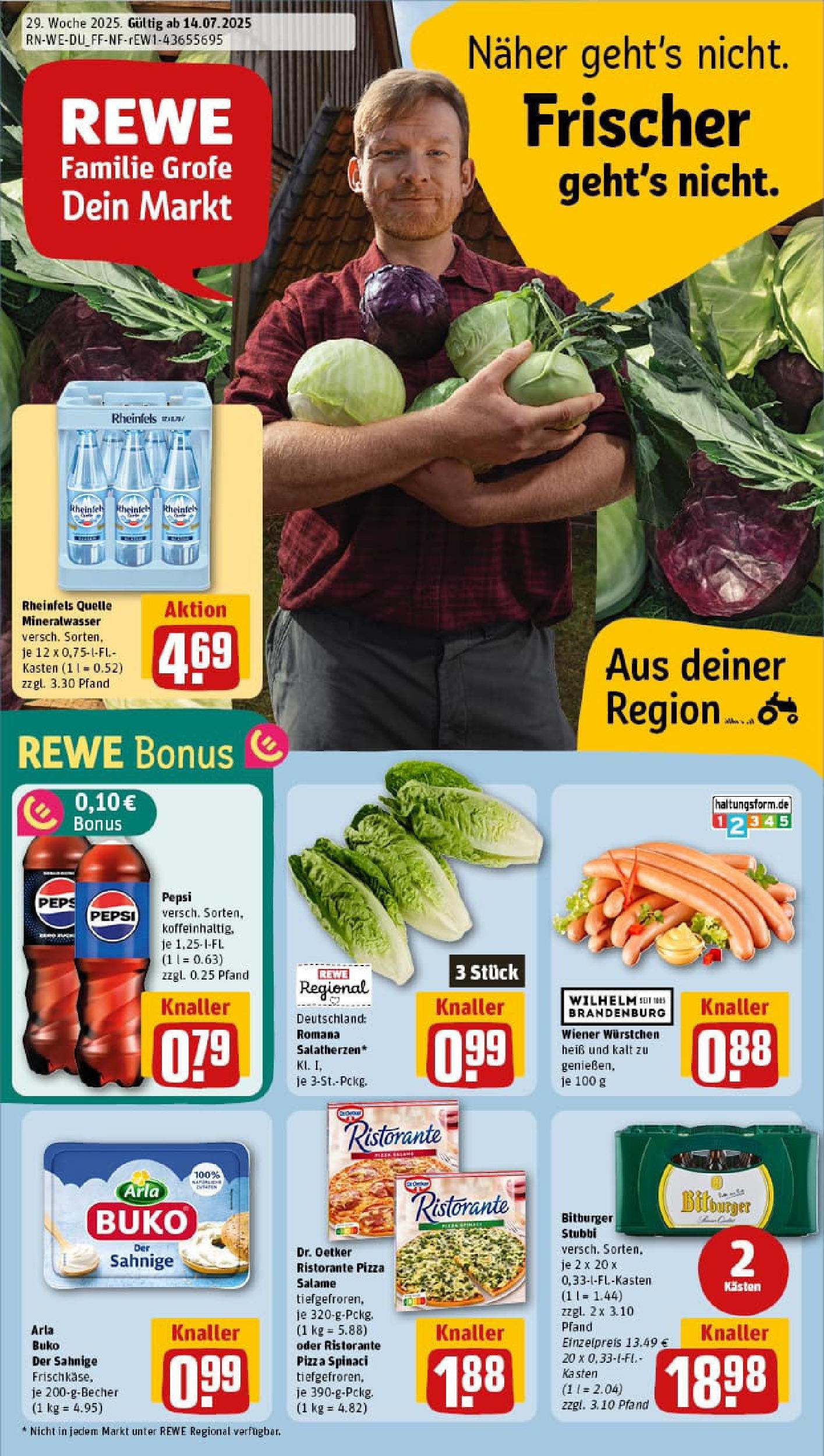 REWE Prospekt ab 14.07.2025 nächste Woche - Prospekt Düsseldorf Vorschau von dem Prospekt des Geschäftes Rewe, gültig ab dem 14.07.2025