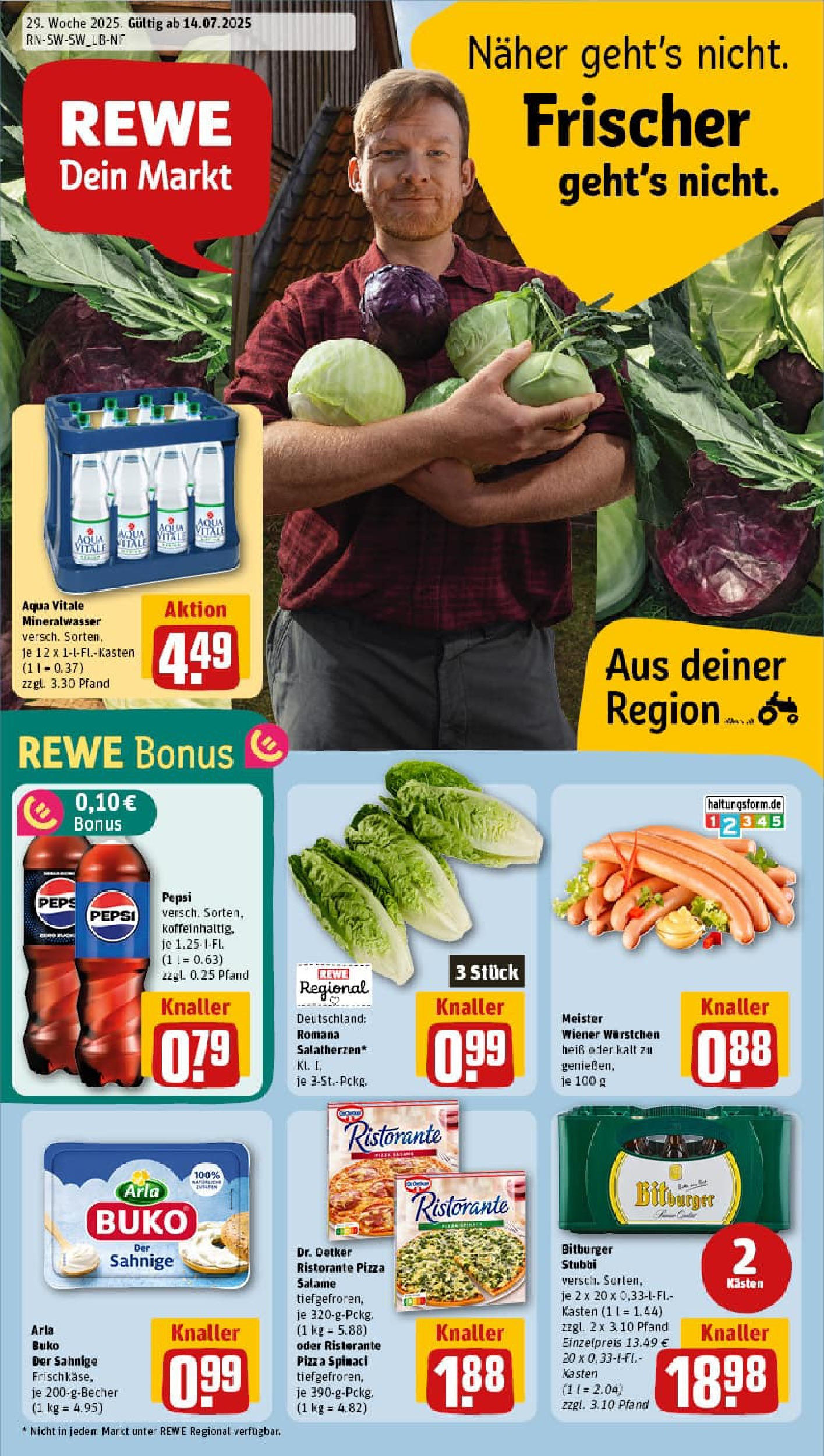 REWE Prospekt ab 14.07.2025 nächste Woche - Prospekt Wehr Vorschau von dem Prospekt des Geschäftes Rewe, gültig ab dem 14.07.2025