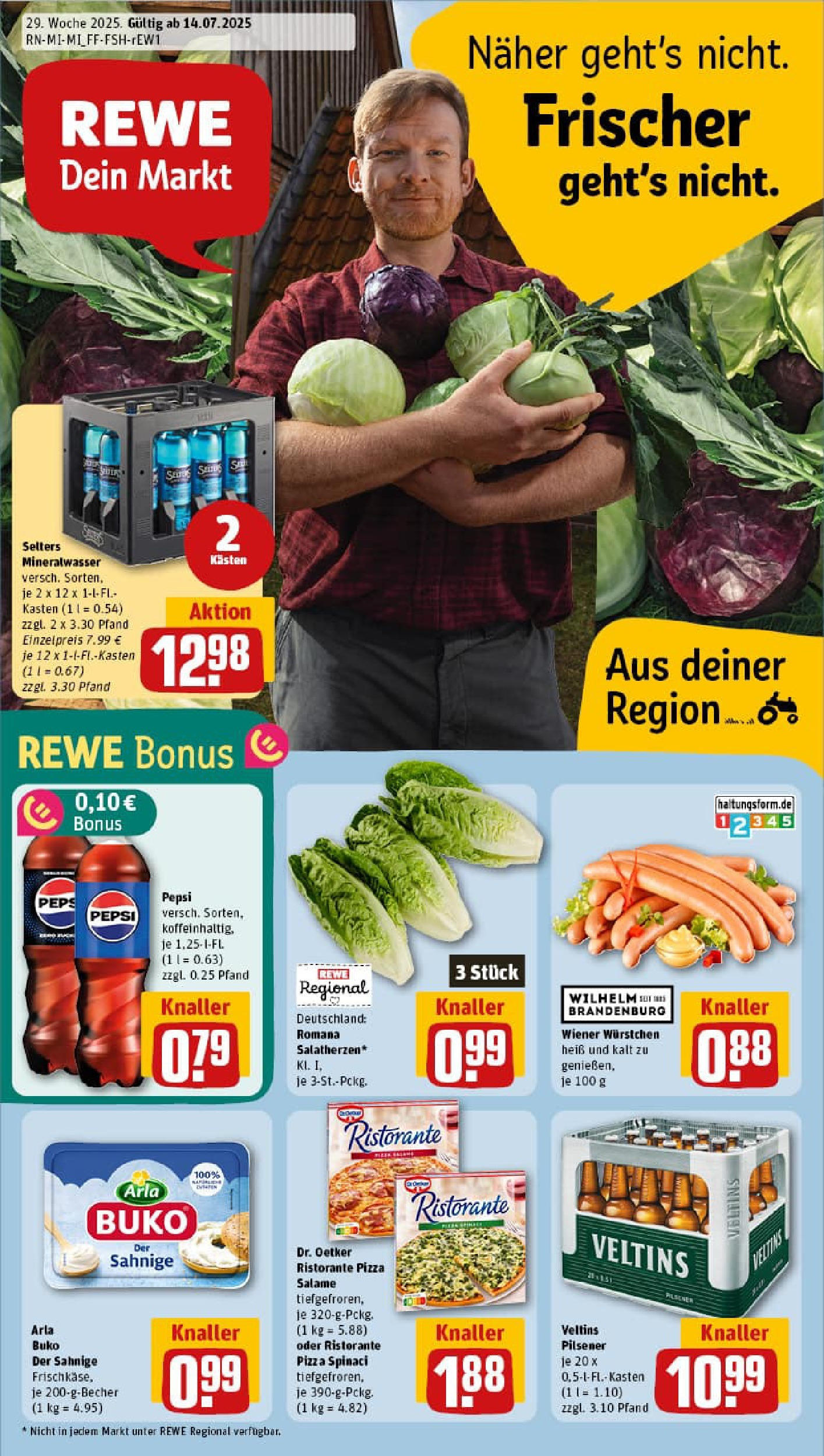 REWE Prospekt ab 14.07.2025 nächste Woche - Prospekt Kelkheim / Fischbach Vorschau von dem Prospekt des Geschäftes Rewe, gültig ab dem 14.07.2025