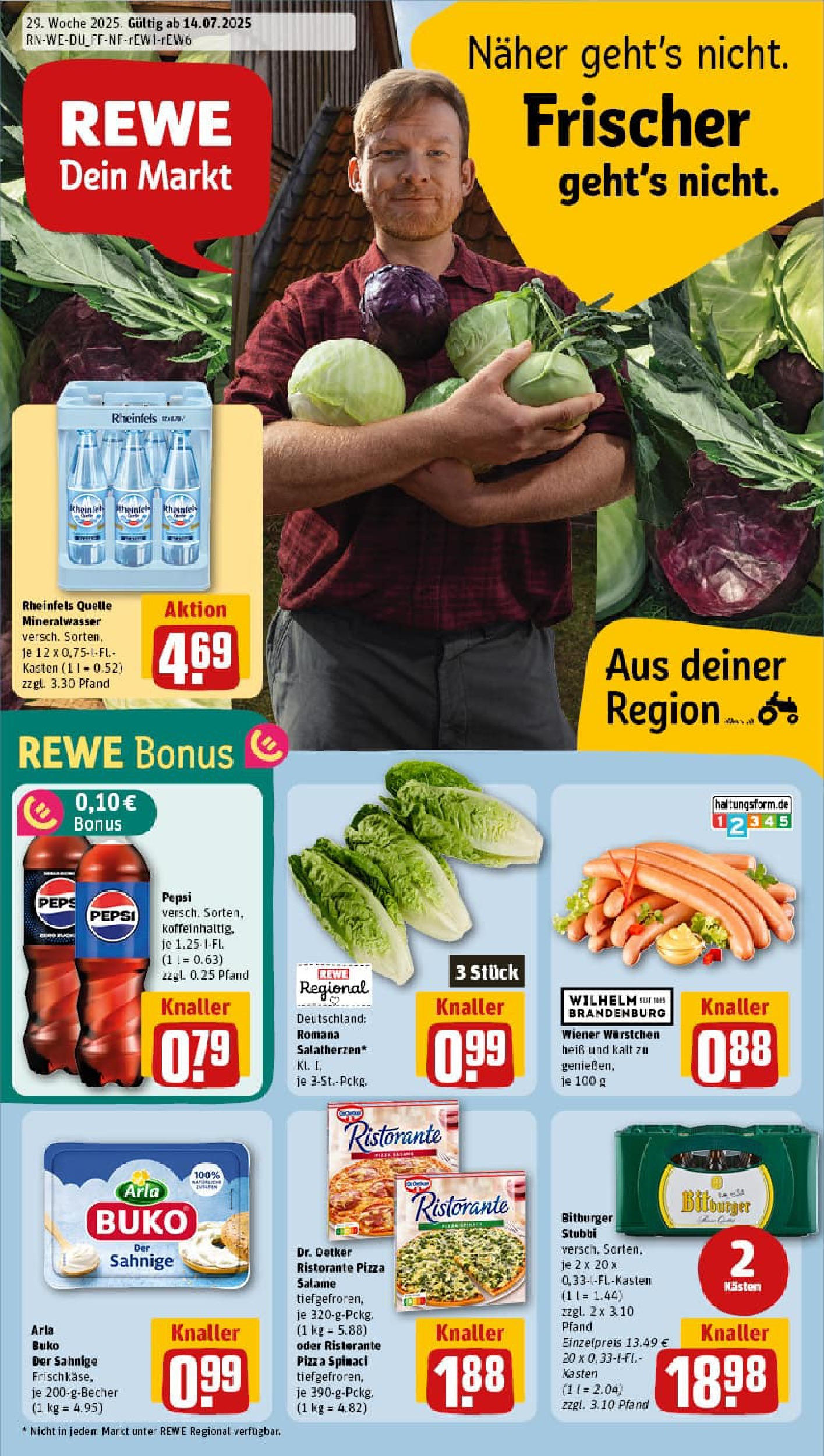 REWE Prospekt ab 14.07.2025 nächste Woche - Prospekt Düsseldorf / Bilk Vorschau von dem Prospekt des Geschäftes Rewe, gültig ab dem 14.07.2025