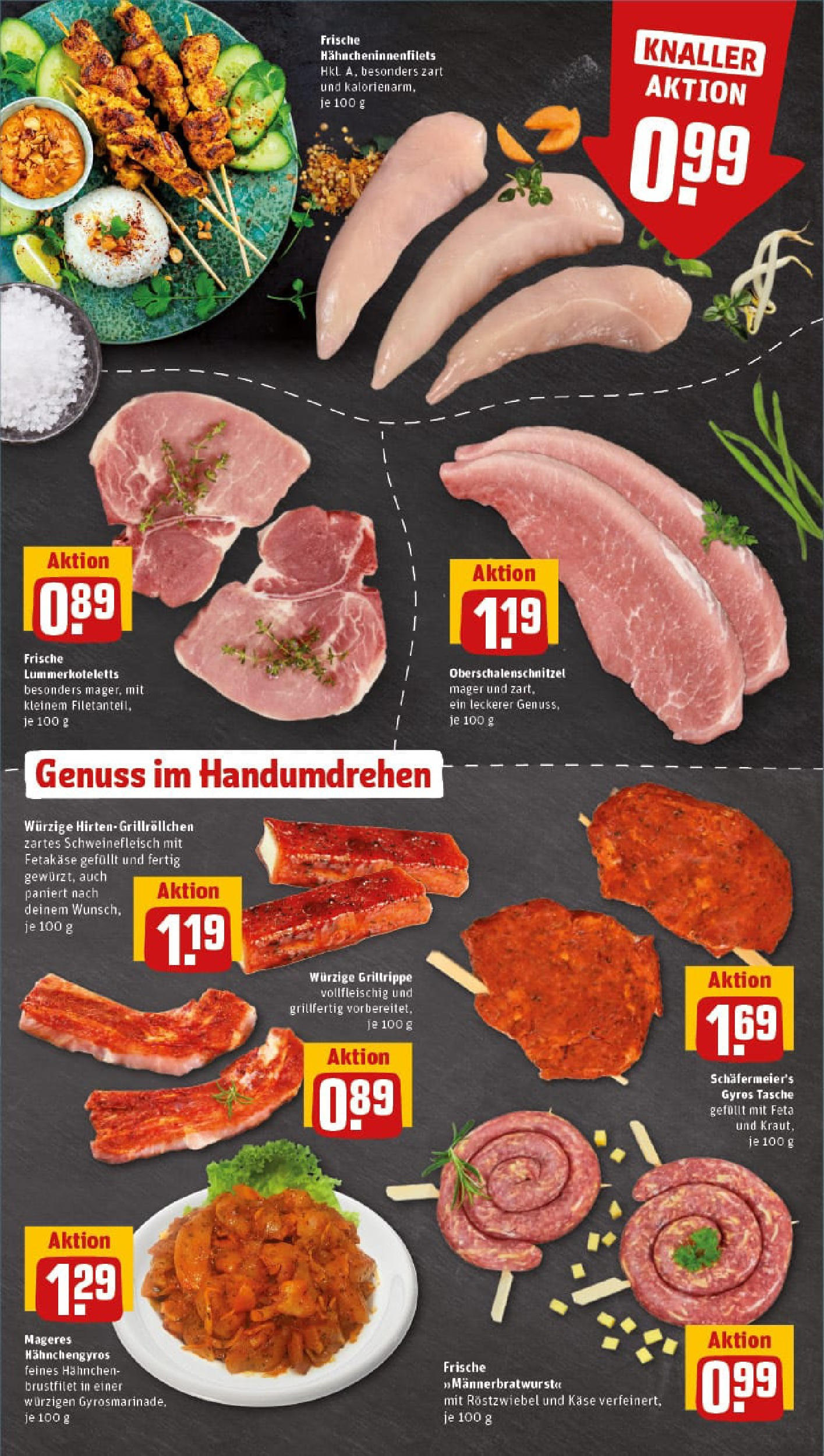 REWE Prospekt ab 13.07.2025 zum Blättern » Angebote | Seite: 7 | Produkte: Hahnchen, Feta, Schnitzel, Schweinefleisch