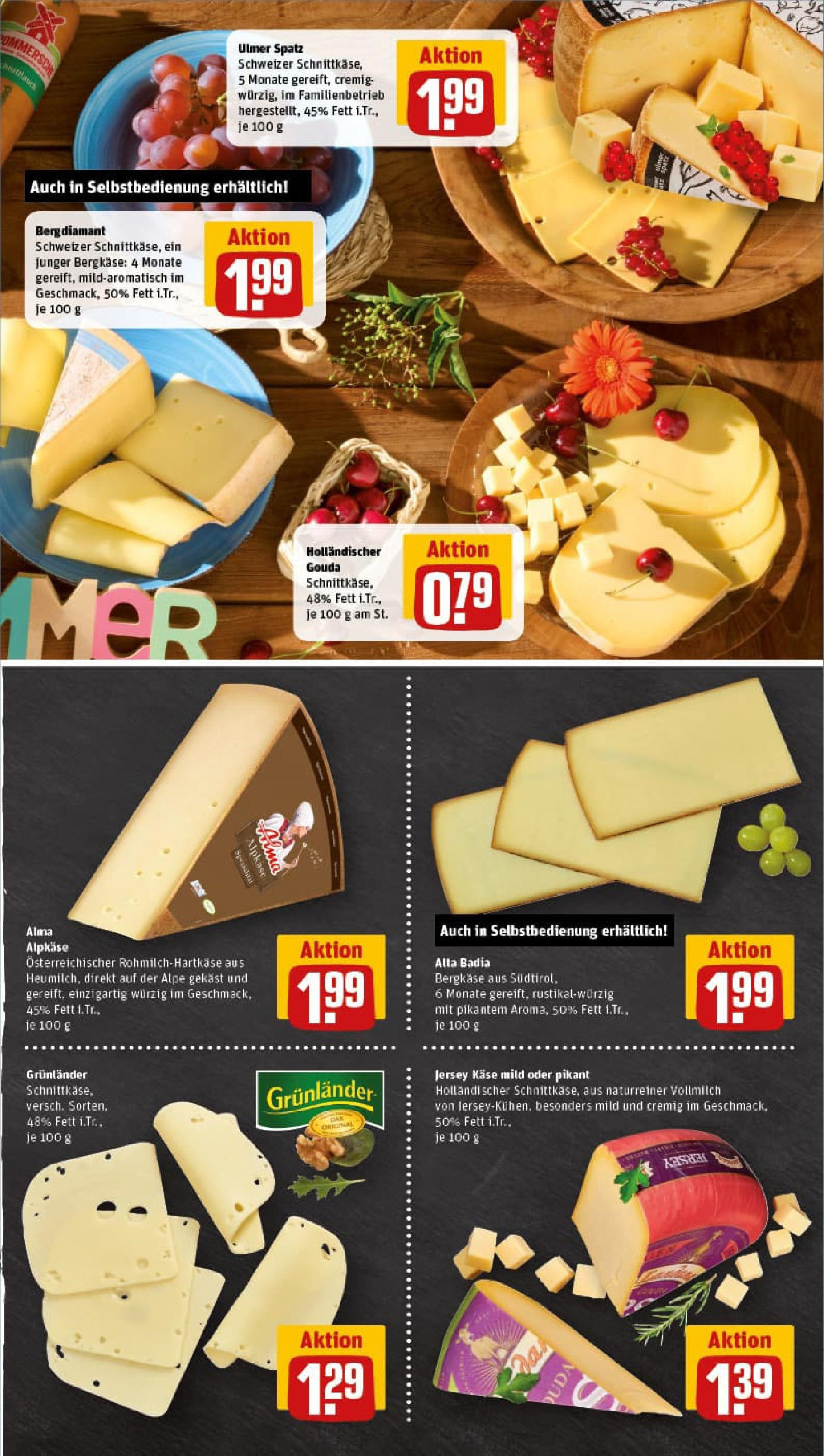 REWE Prospekt ab 13.07.2025 zum Blättern » Angebote | Seite: 9 | Produkte: Käse, Gouda, Grunlander