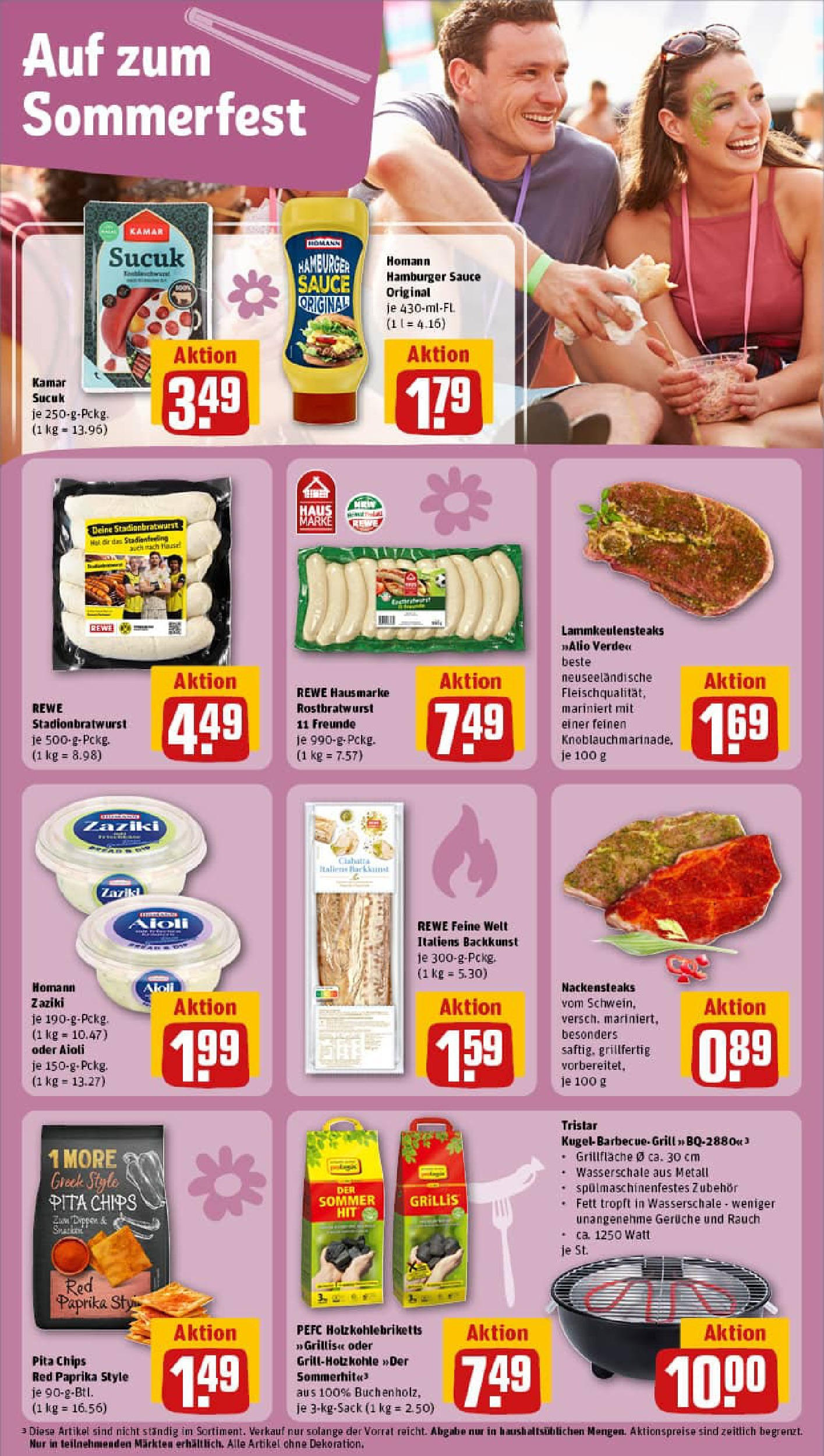 REWE Prospekt ab 13.07.2025 zum Blättern » Angebote | Seite: 14 | Produkte: Nackensteaks, Grill, Steak, Chips