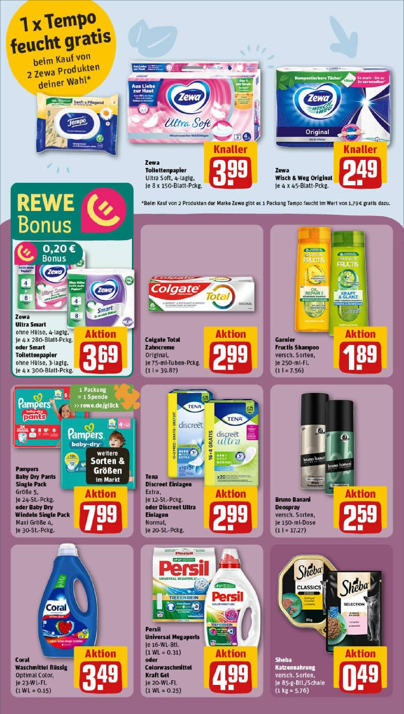 REWE Prospekt ab 13.07.2025 zum Blättern » Angebote | Seite: 22 | Produkte: Coral, Pampers, Zewa, Deodorant