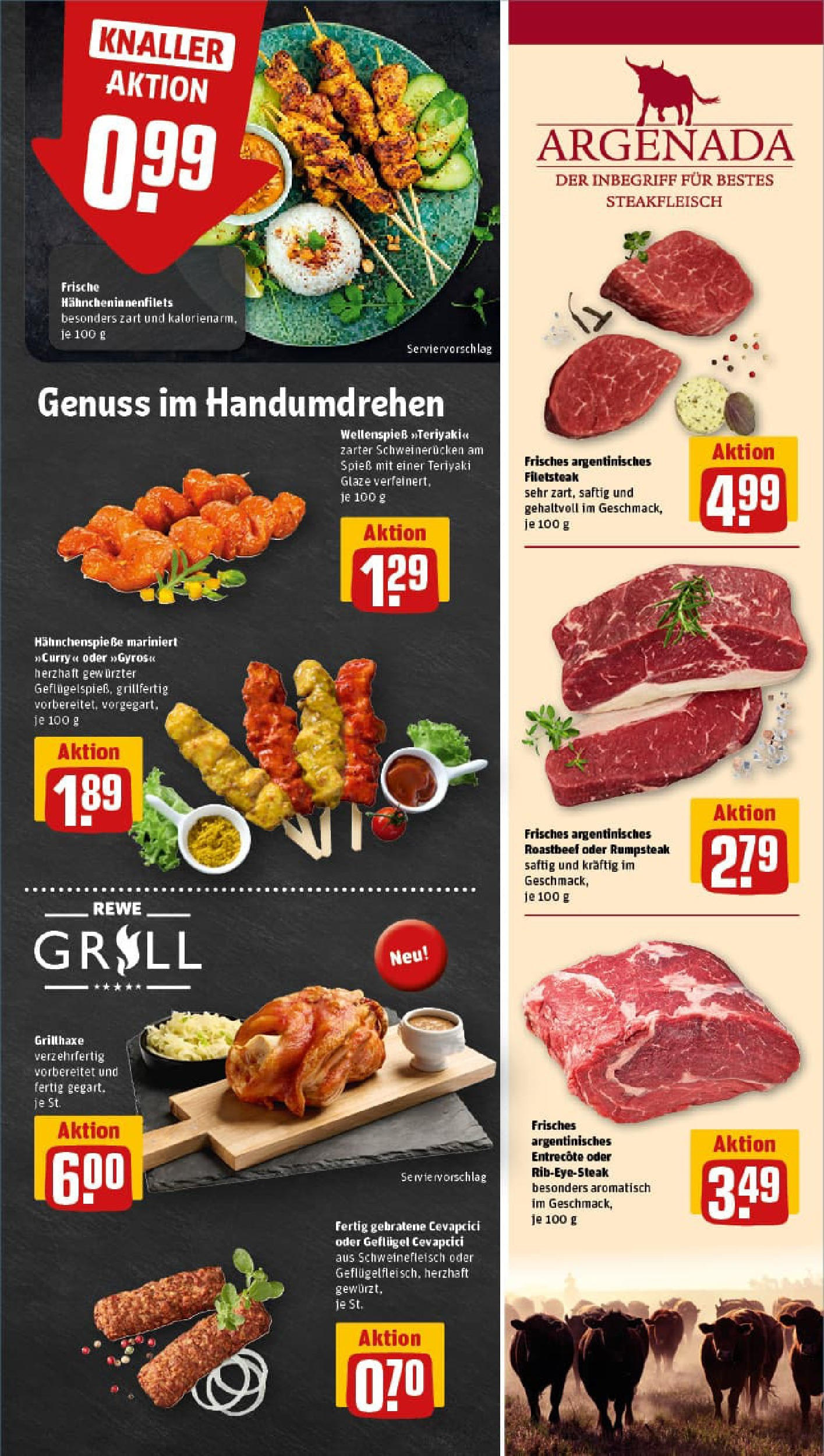 REWE Prospekt ab 13.07.2025 zum Blättern » Angebote | Seite: 7 | Produkte: Grill, Roastbeef, Gyros, Schweinerucken