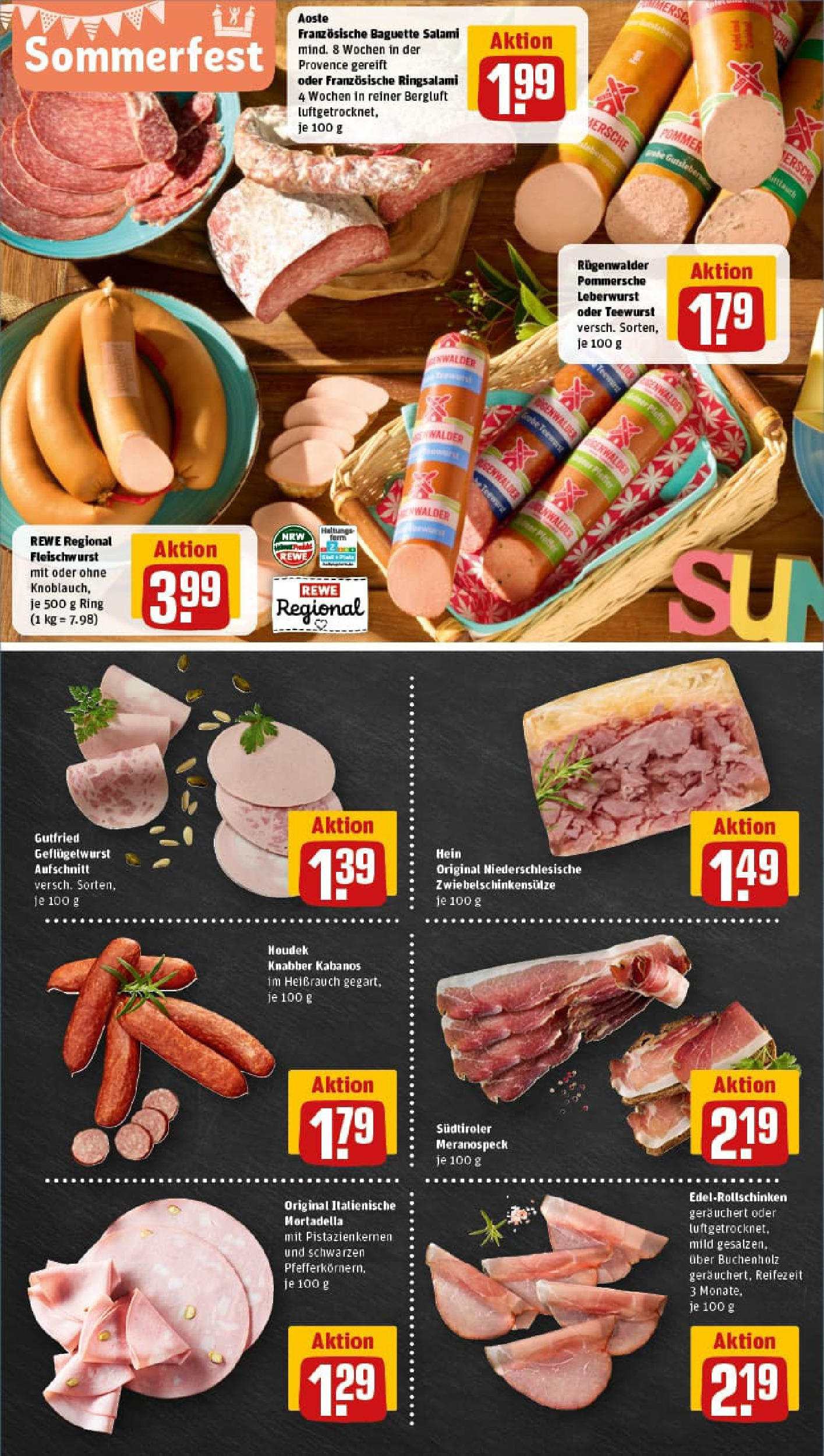 REWE Prospekt ab 13.07.2025 zum Blättern » Angebote | Seite: 8 | Produkte: Baguette, Salami