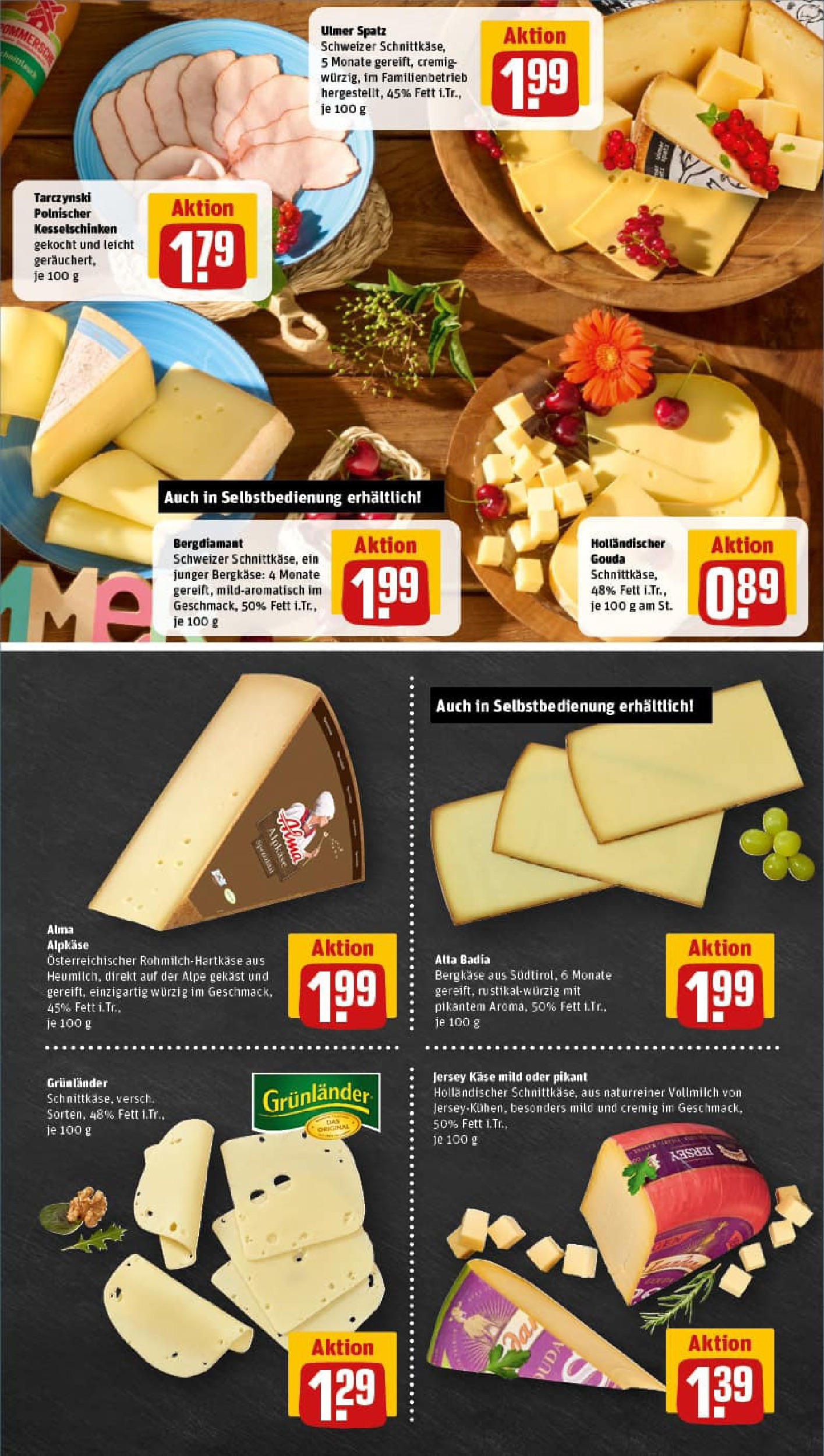 REWE Prospekt ab 13.07.2025 zum Blättern » Angebote | Seite: 9 | Produkte: Käse, Gouda, Grunlander