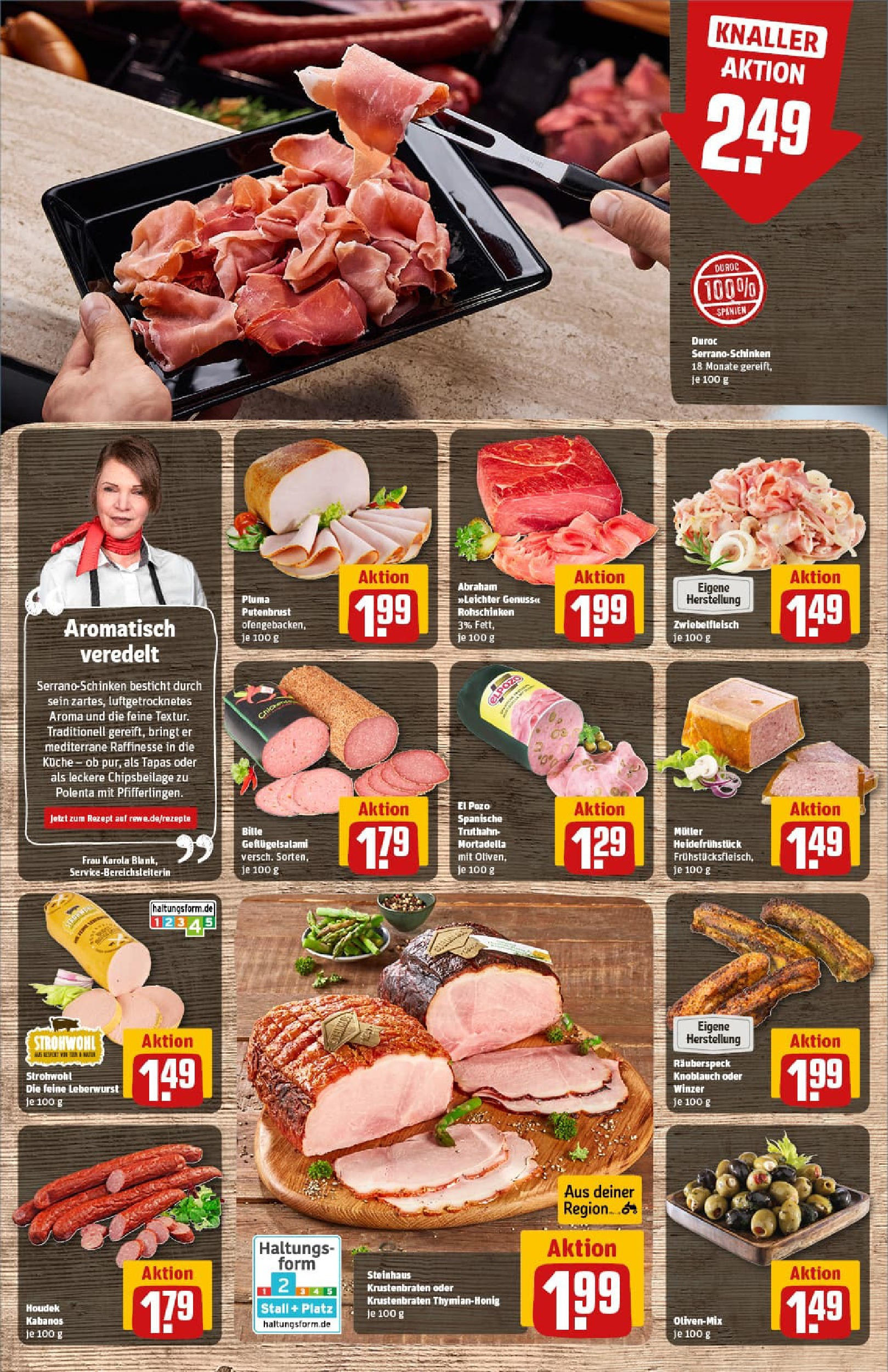REWE Prospekt ab 13.07.2025 zum Blättern » Angebote | Seite: 12 | Produkte: Küche, Krustenbraten, Knoblauch, Salami