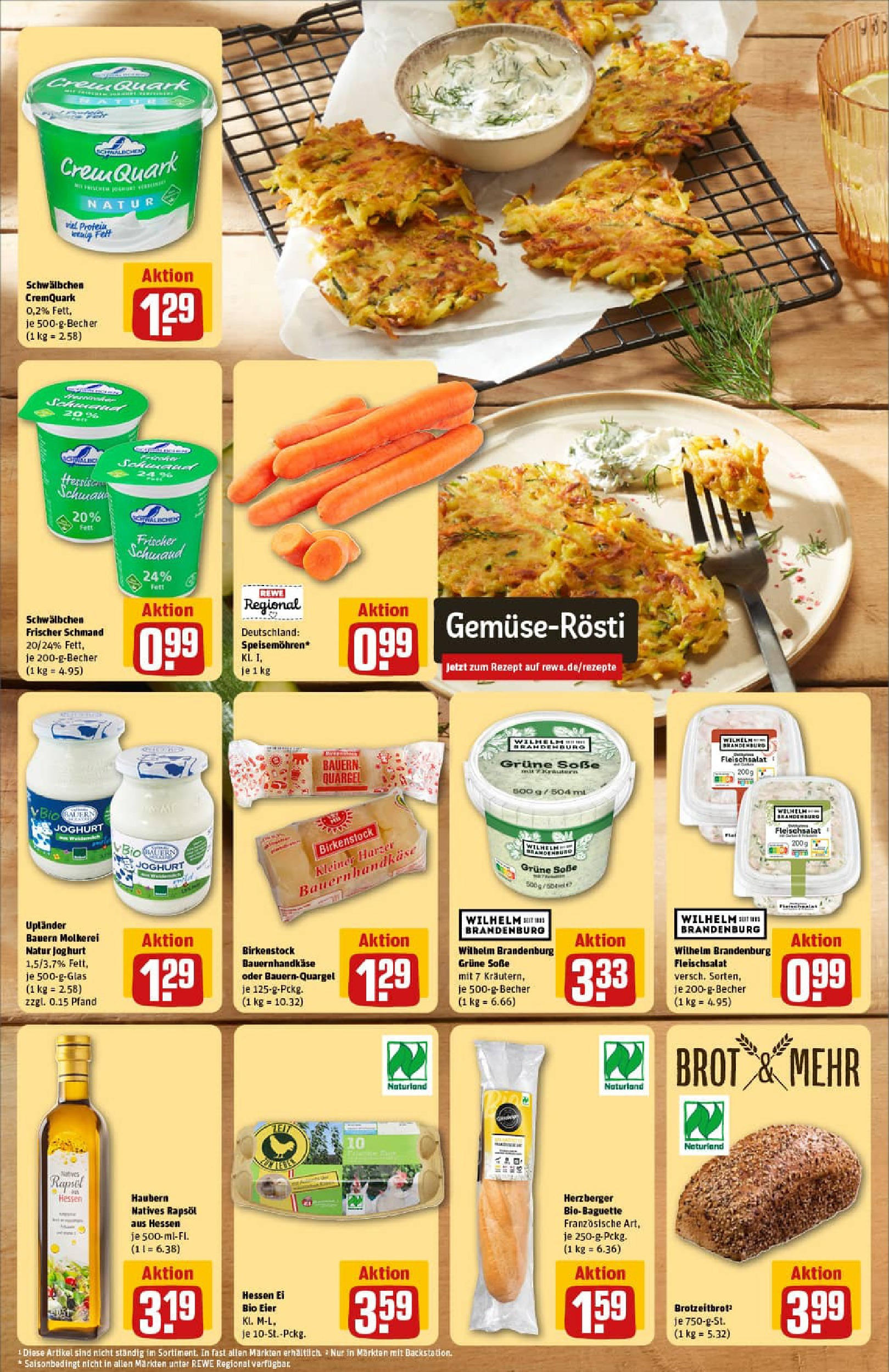 REWE Prospekt ab 13.07.2025 zum Blättern » Angebote | Seite: 4 | Produkte: Joghurt, Eier, Soße, Brot