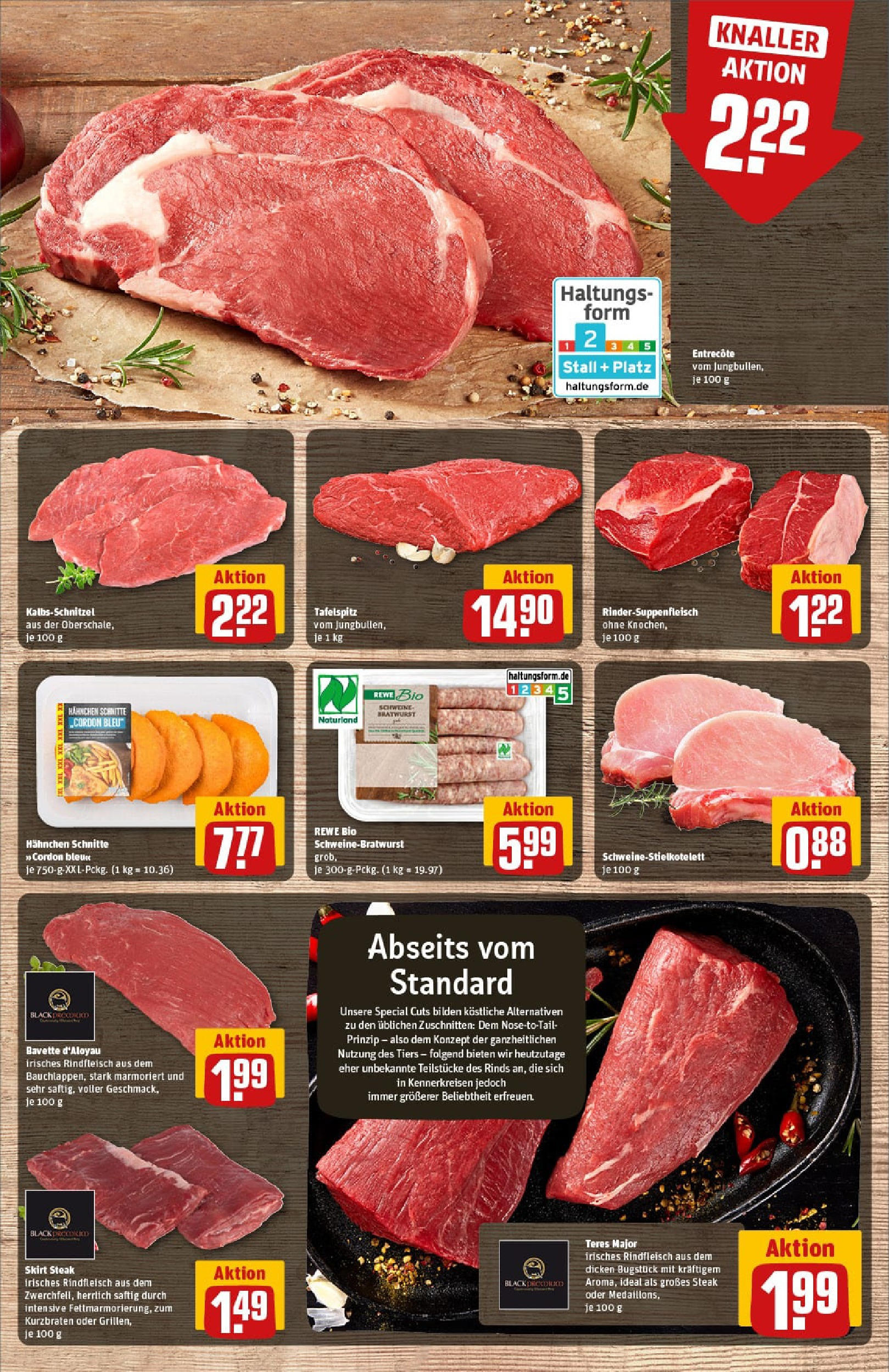 REWE Prospekt ab 13.07.2025 zum Blättern » Angebote | Seite: 9 | Produkte: Hahnchen, Bratwurst, Entrecote, Schnitzel