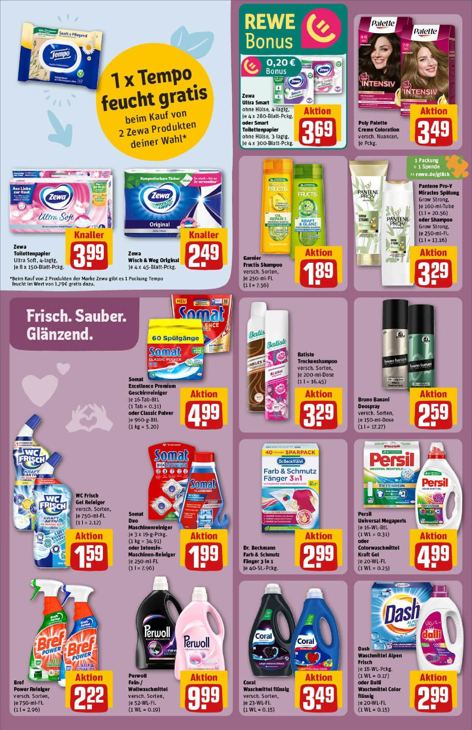 REWE Prospekt ab 13.07.2025 zum Blättern » Angebote | Seite: 24 | Produkte: Zewa, Spülung, Deospray, Toilettenpapier