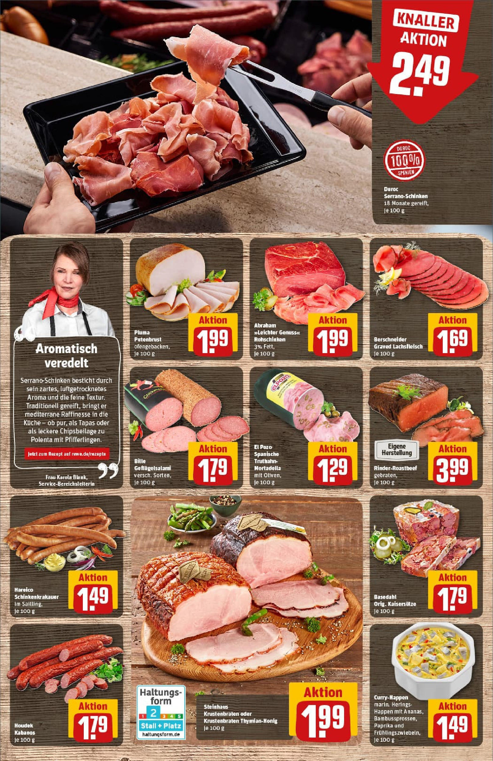 REWE Prospekt ab 14.07.2025 zum Blättern » Angebote | Seite: 10 | Produkte: Krustenbraten, Paprika, Salami, Serrano schinken