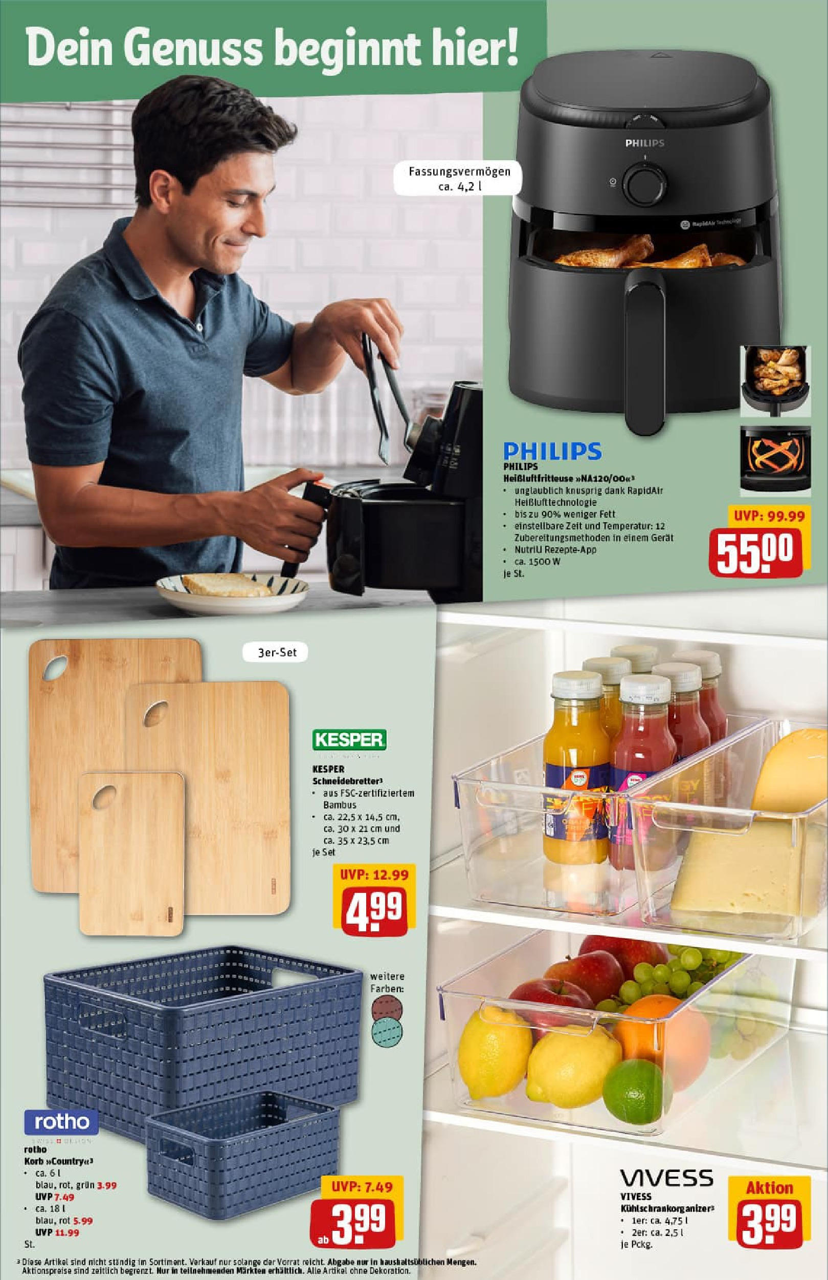 REWE Prospekt ab 13.07.2025 zum Blättern » Angebote | Seite: 26 | Produkte: Philips, Korb, Heißluftfritteuse