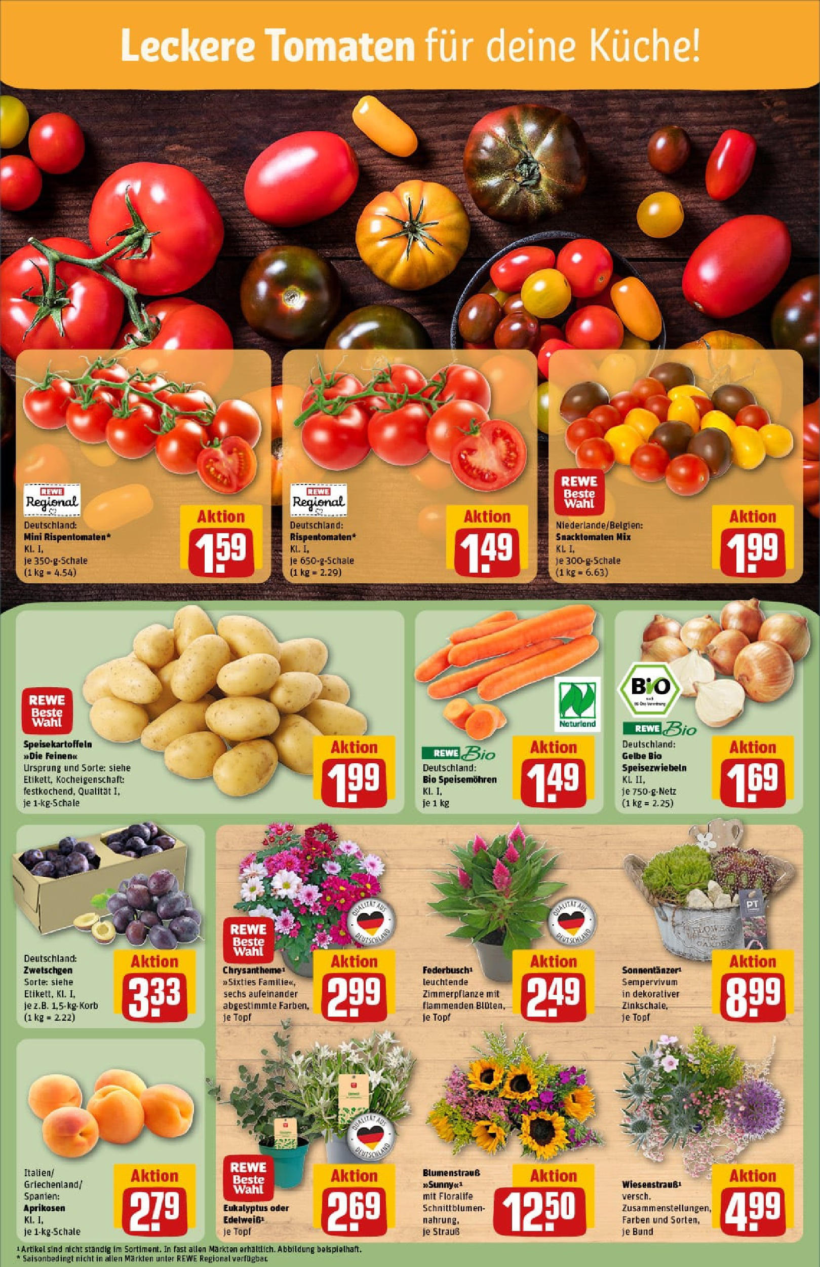 REWE Prospekt ab 13.07.2025 zum Blättern » Angebote | Seite: 7 | Produkte: Korb, Küche, Tomaten, Zwetschgen