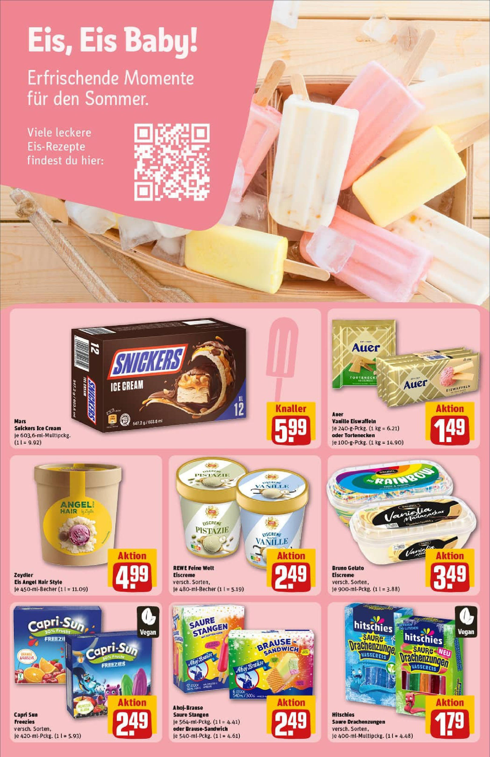 REWE Prospekt ab 13.07.2025 zum Blättern » Angebote | Seite: 18 | Produkte: Capri sun, Eiscreme, Mars, Eis